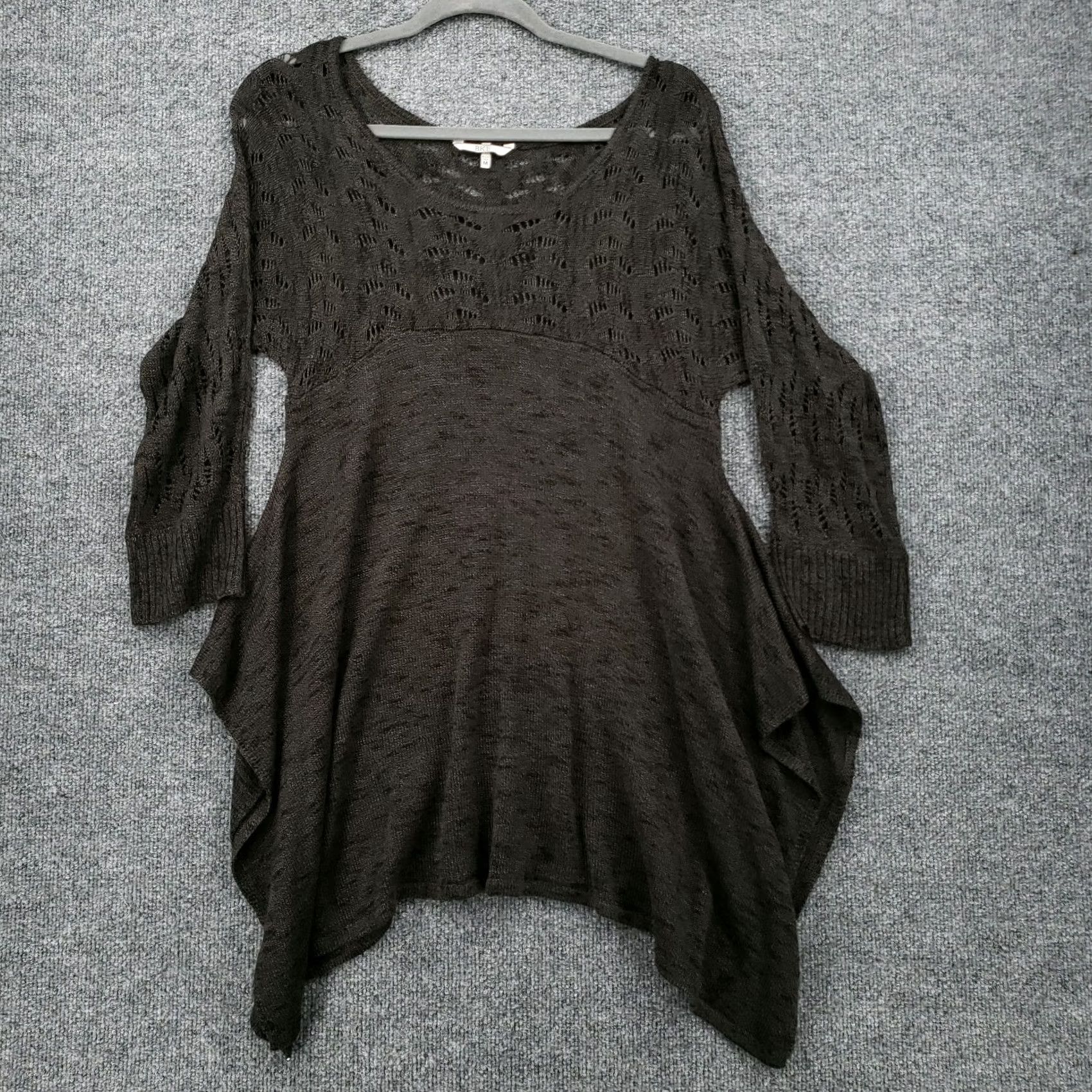 BKE BKE Blouse Womens M Medium Gray Tunic Knit Long Sleeve Pullover Top Lagenlook Size M / US 6-8 / IT 42-44 - 2 Thumbnail