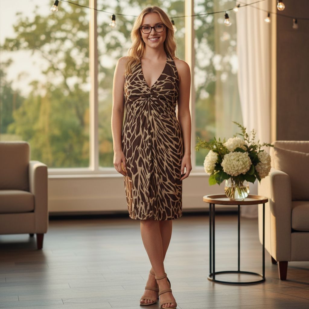 Other Chetta B vintage giraffe silk dress size 4 Size S / US 4 / IT 40 - 1 Thumbnail