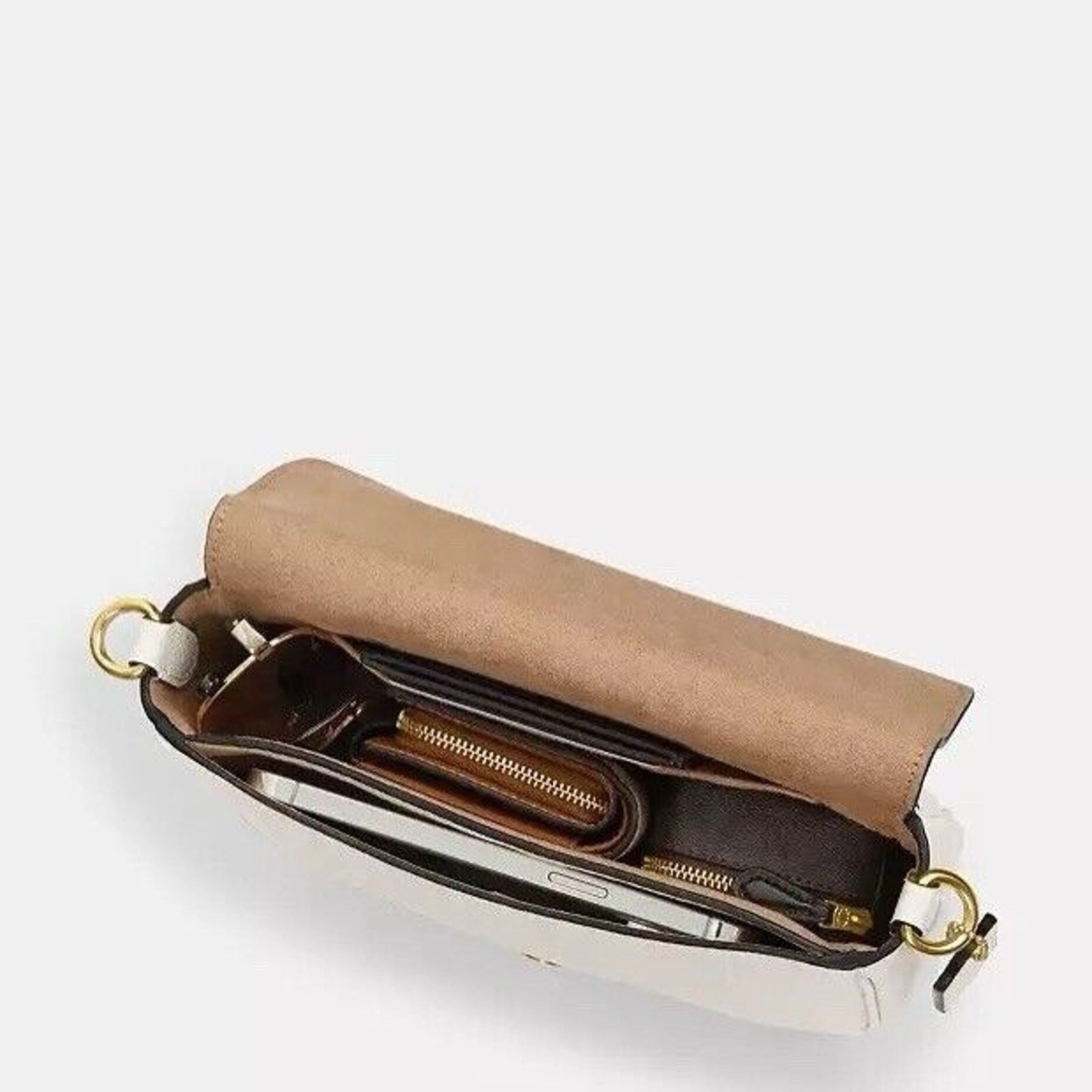 Coach NWT Coach Amelia Saddle Bag pockets Soft leather White Size ONE SIZE - 6 Thumbnail