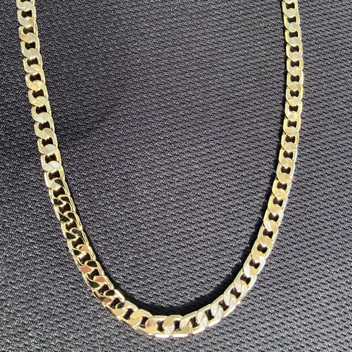 Jewelry Gold Chain Square Cuban Necklace 20in 6mm and Gold Cross Set Size ONE SIZE - 3 Thumbnail