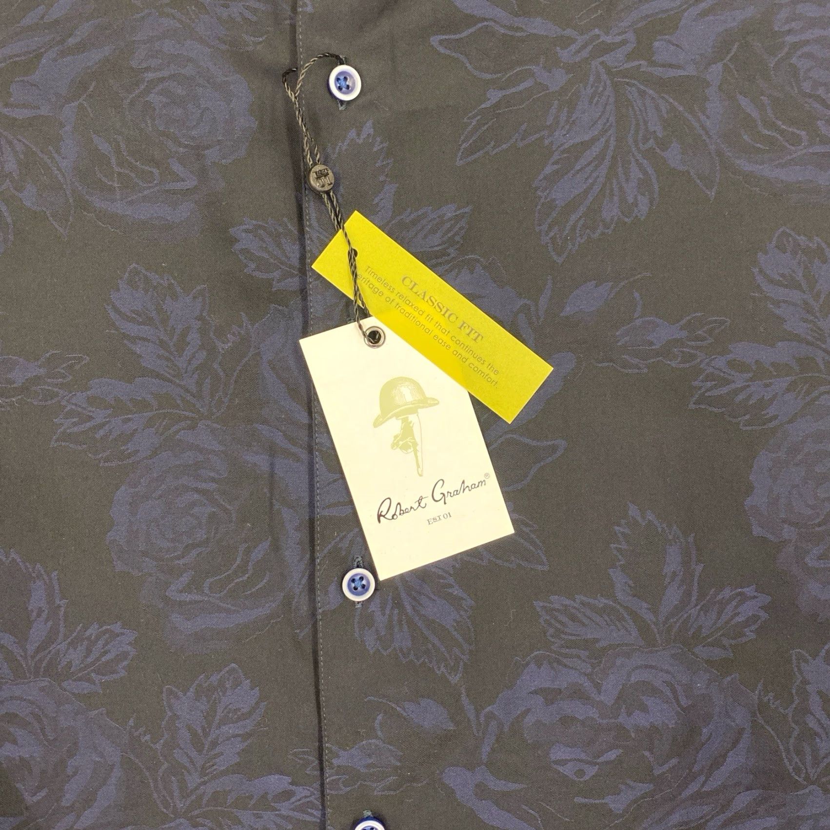 Robert Graham Robert Graham Blue Mens XL Classic Fit Long Sleeve Button-Up Shirt NWT New Size US XL / EU 56 / 4 - 2 Thumbnail