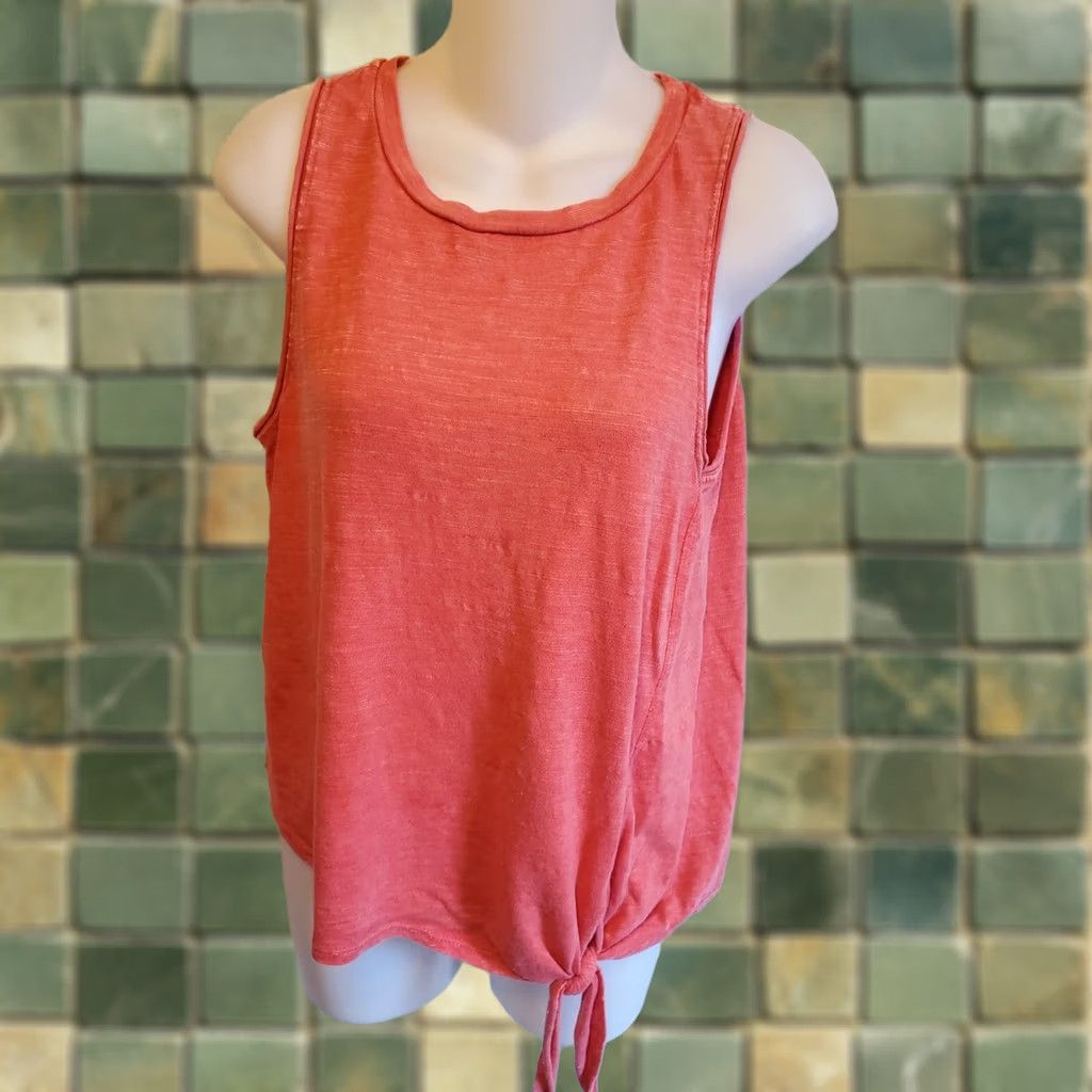 Vintage Maeve Tank Top Light Red Women’s Size Small Tie Side Burnout Jersey Size S / US 4 / IT 40 - 1 Thumbnail