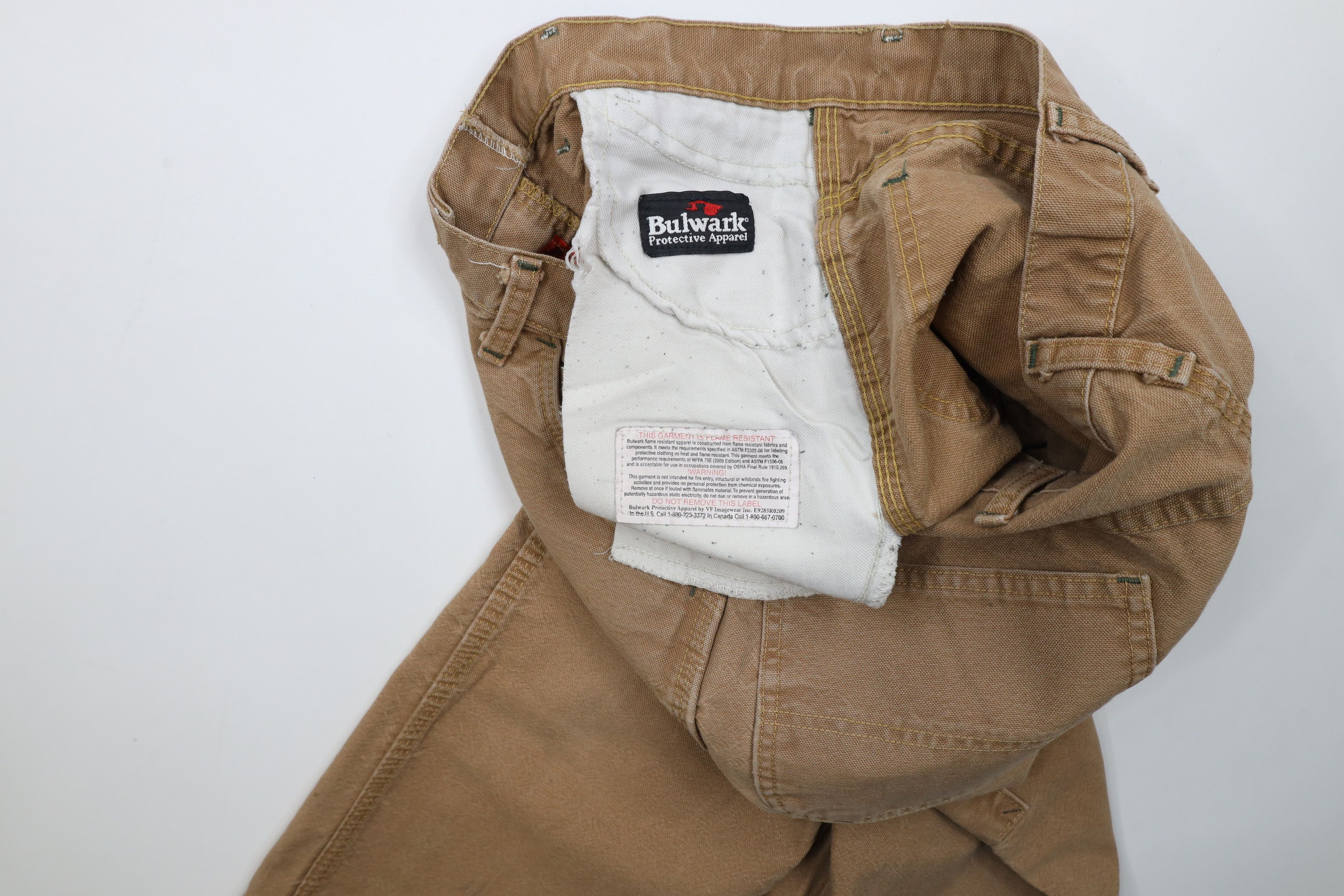 Vintage Bulwark FR Fire Flame Resistant Wide Leg Dungaree Pants Size US 36 / EU 52 - 11 Thumbnail