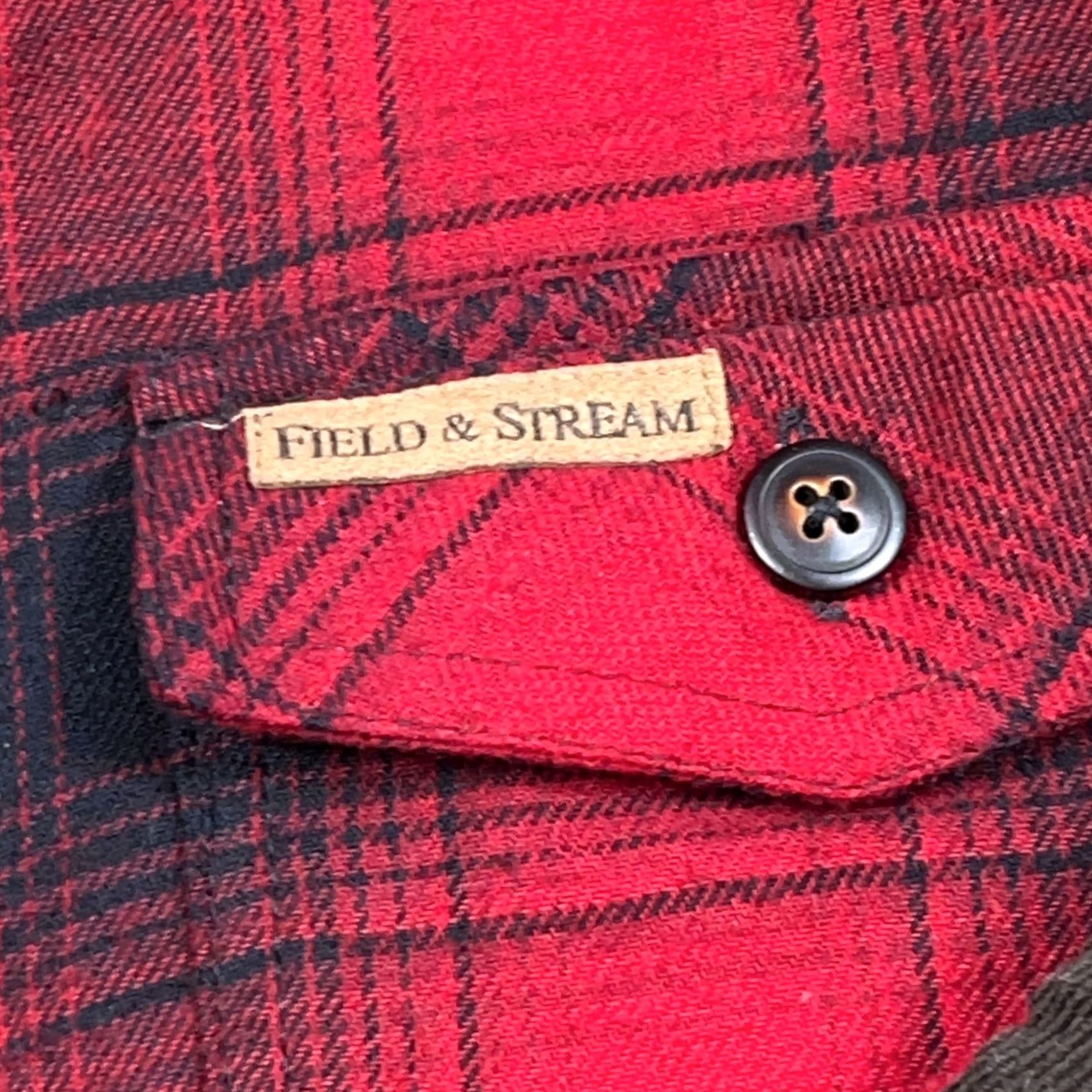 Vintage Field & Stream Shacket Men M Red Plaid Flannel Shirt Jacket Sherpa Lined Regular Jacket Size US M / EU 48-50 / 2 - 6 Thumbnail