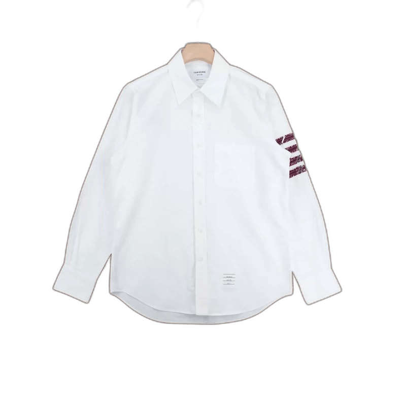 Thom Browne Thom Browne White Canvas Long Sleeve Shirt Size M / US 6-8 / IT 42-44 - 1 Thumbnail