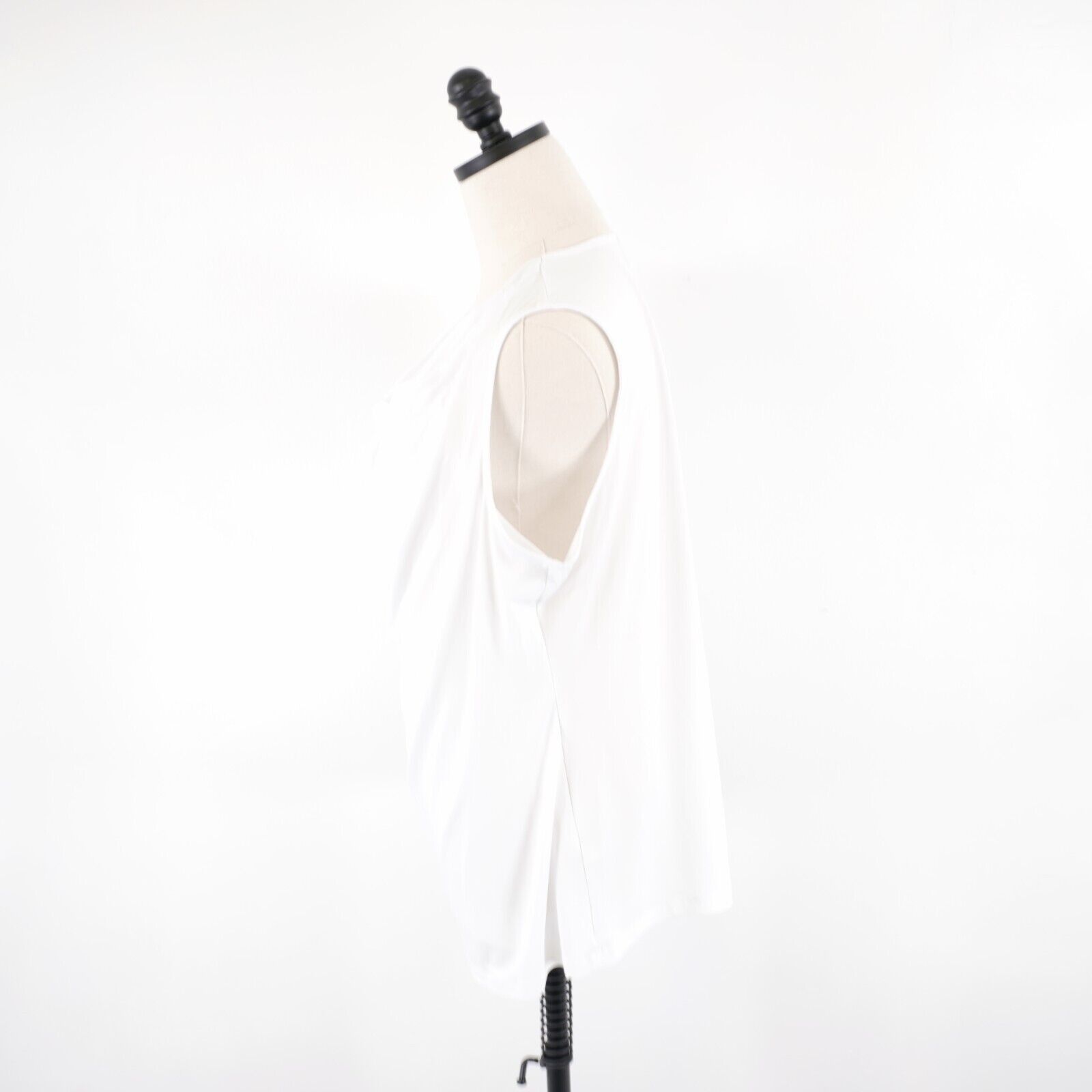 Designer Rafaella White XL Ruffle Neck Blouse Structured Chest Sleeve Size XL / US 12-14 / IT 48-50 - 3 Thumbnail