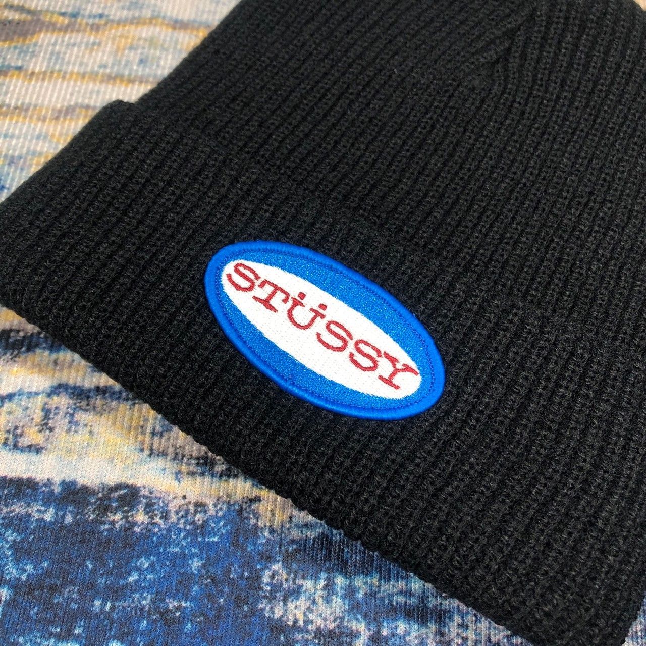 Stussy × Vintage Stussy Oval Patch Cuff Beanie Size ONE SIZE - 3 Thumbnail