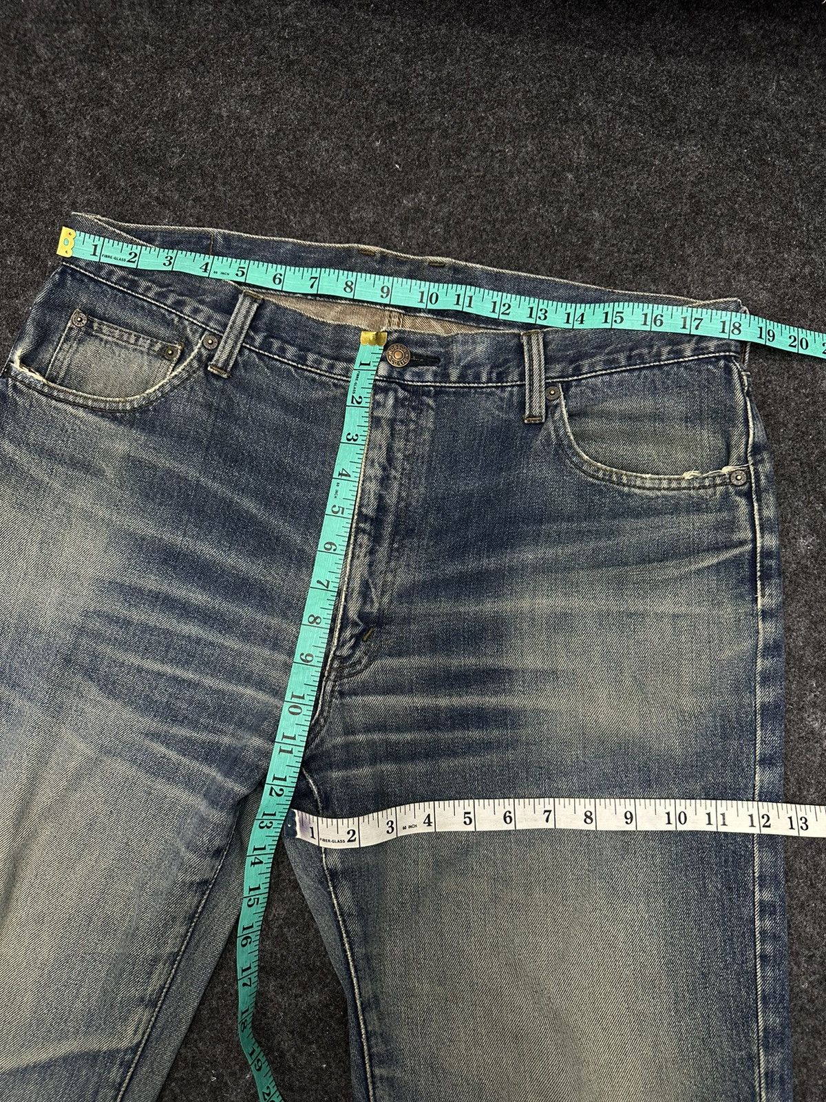 Vintage 90s Bobson Chesskin Faded Washed Denim Size 36 F40 Size US 36 / EU 52 - 13 Thumbnail