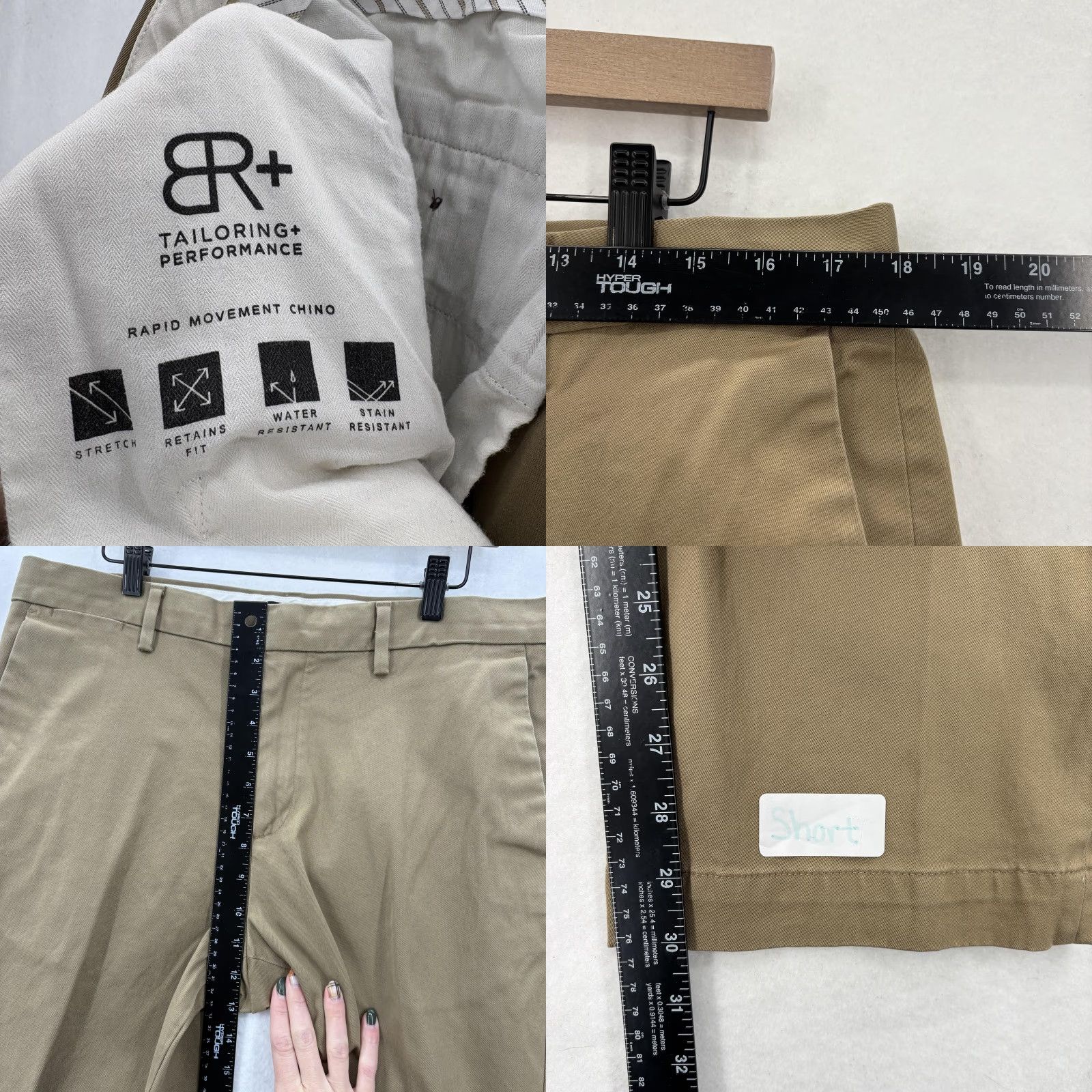 Banana Republic Banana Republic Pants Mens 35x30 Khaki Rapid Movement Aiden Chino Stretch Work Slim Flat Front Pockets Water Resistant Beige 90% Cotton 2% Spandex Size US 35 - 8 Thumbnail