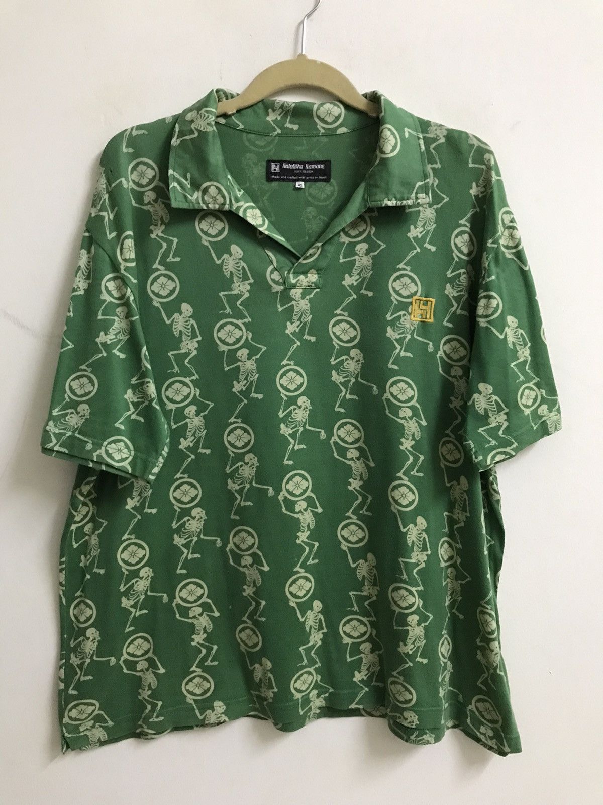 Evisu Rare Evisu Hidehiko Yamane Skull Printed Polo Shirt Size US L / EU 52-54 / 3 - 1 Thumbnail