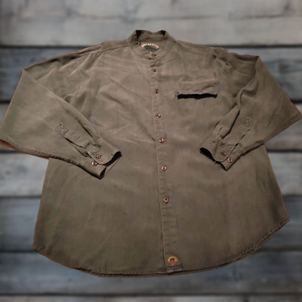 Tommy Bahama VINTAGE Tommy Bahama Men's Shirt M Green Silk Button-Up Long Sleeve Casual Party Wedding 90s Beach Tropical Size US M / EU 48-50 / 2 - 1 Thumbnail