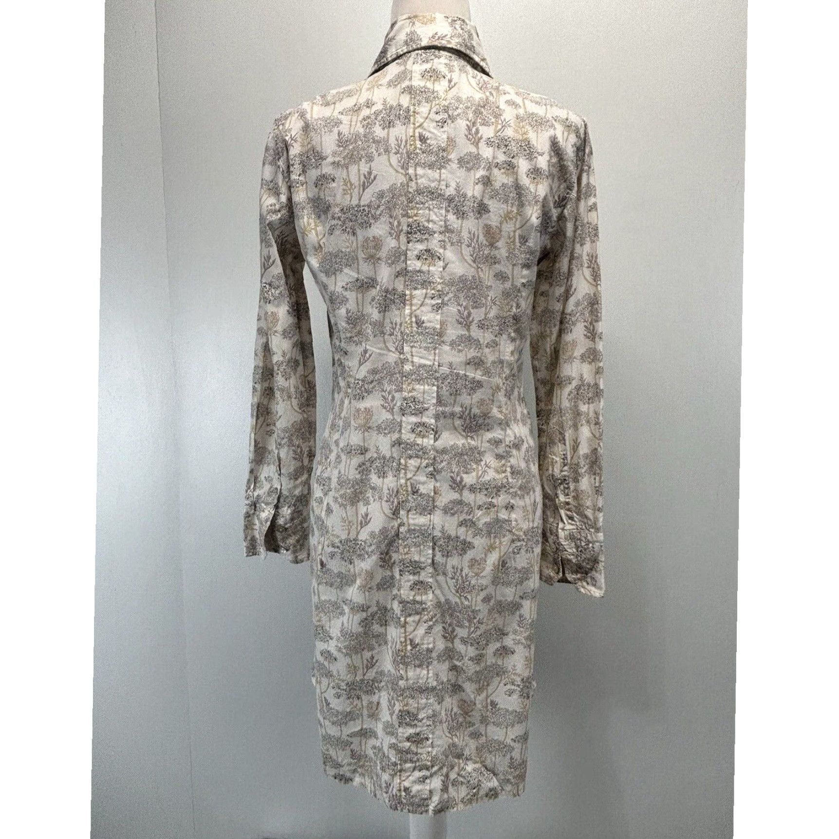 Brian Dales VINTAGE Brian Dales Women's Short Sleeve Shirt Dress White Cotton Casual Floral Size M / US 6-8 / IT 42-44 - 3 Thumbnail