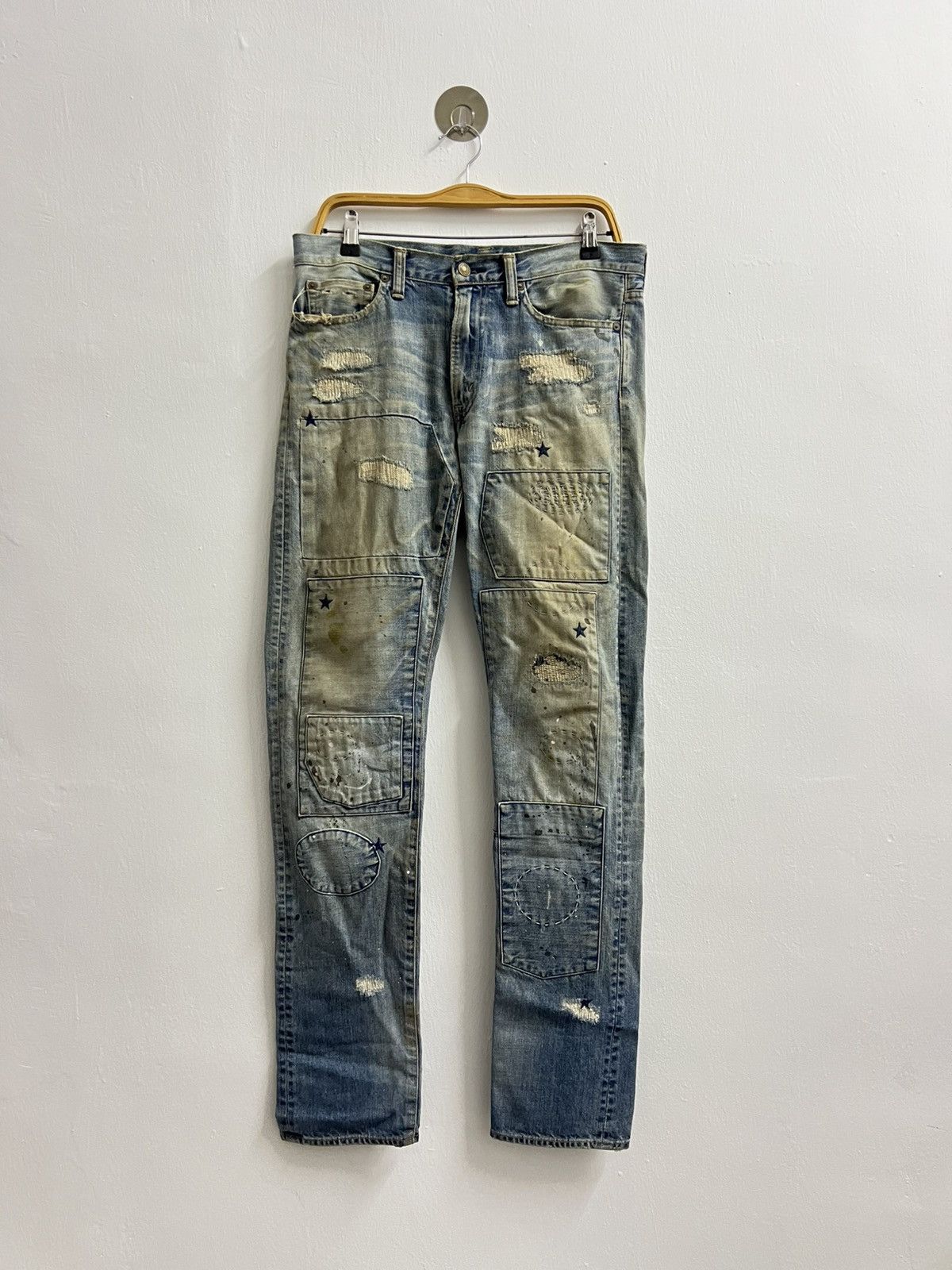 Maison MIHARA YASUHIRO Mihara Yasuhiro Damaged Repair Denim Pants Size US 32 / EU 48 - 2 Thumbnail