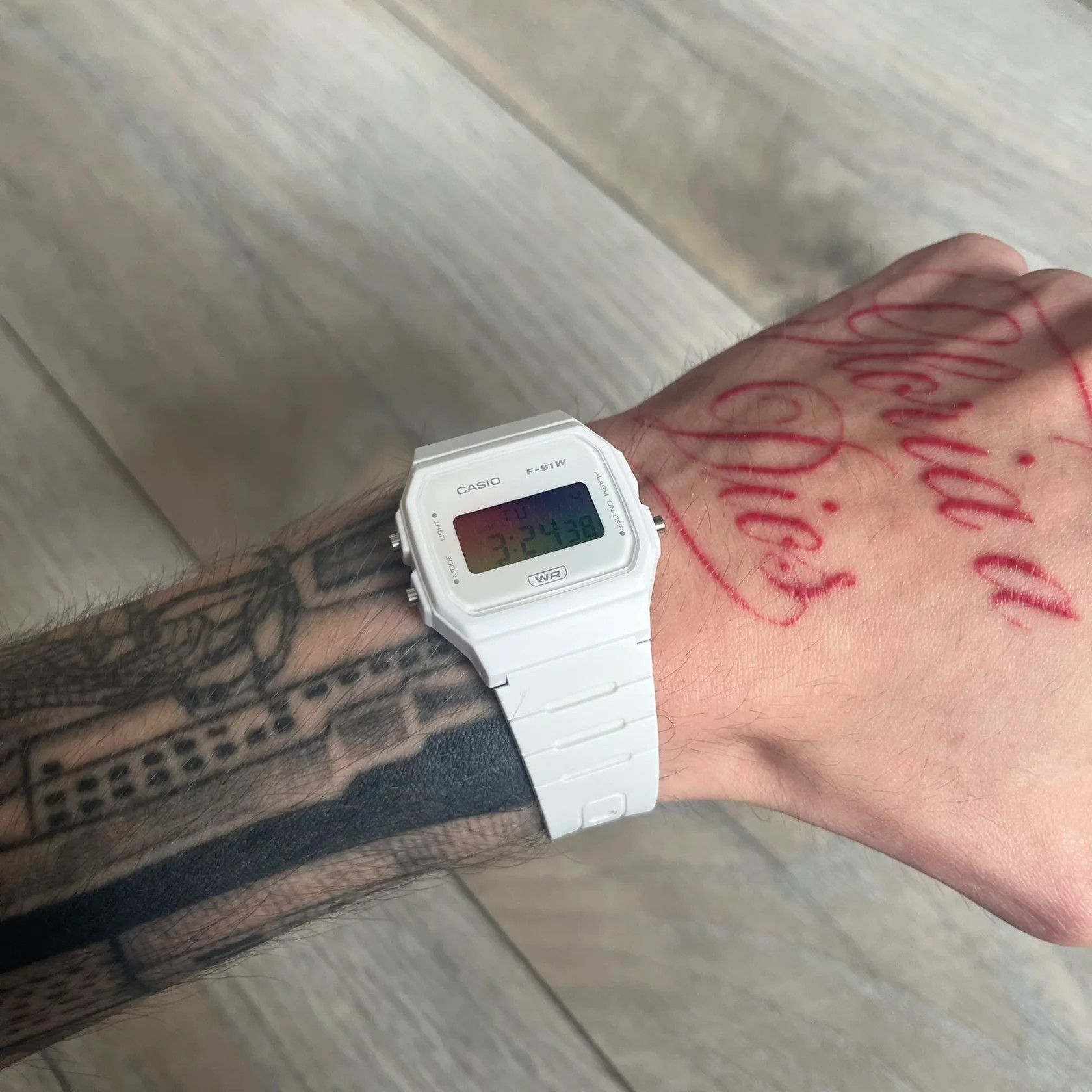 Casio Casio F-91W "Light Prism" Gradient & White Digital Watch Size ONE SIZE - 5 Thumbnail
