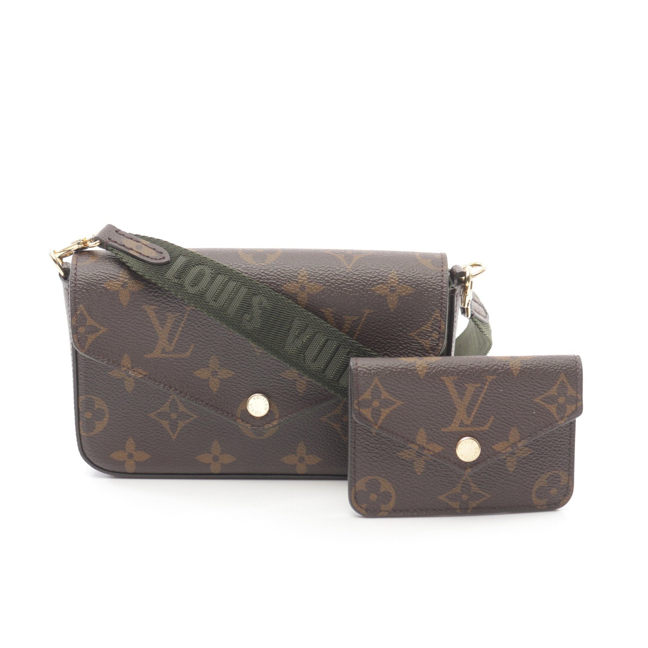 Louis Vuitton Louis Vuitton Multy Pochette Felicie Monogram Shoulder Bag Brown Dark Green Size ONE SIZE - 1 Thumbnail