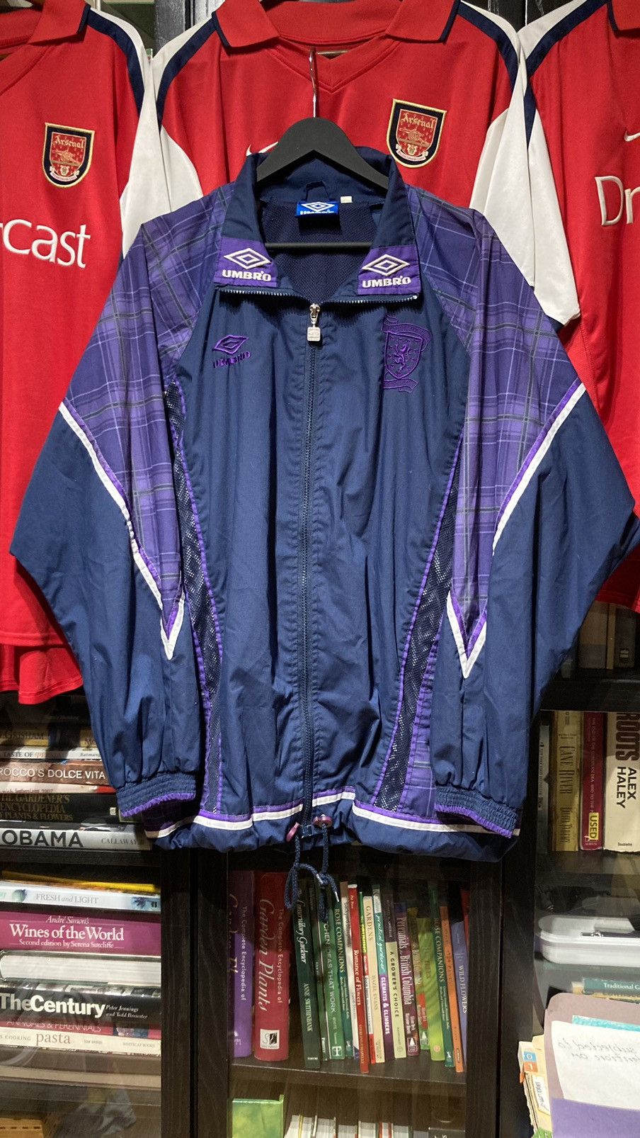 Image of 1994-96 Scotland Training Jacket Umbro in Purple, Men's (Size XL)