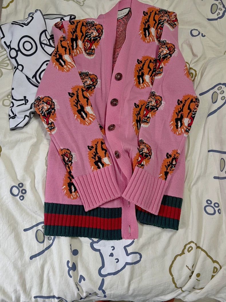 Gucci Gucci Pink Tiger Sweater Cardigan Size US M / EU 48-50 / 2 - 1 Thumbnail