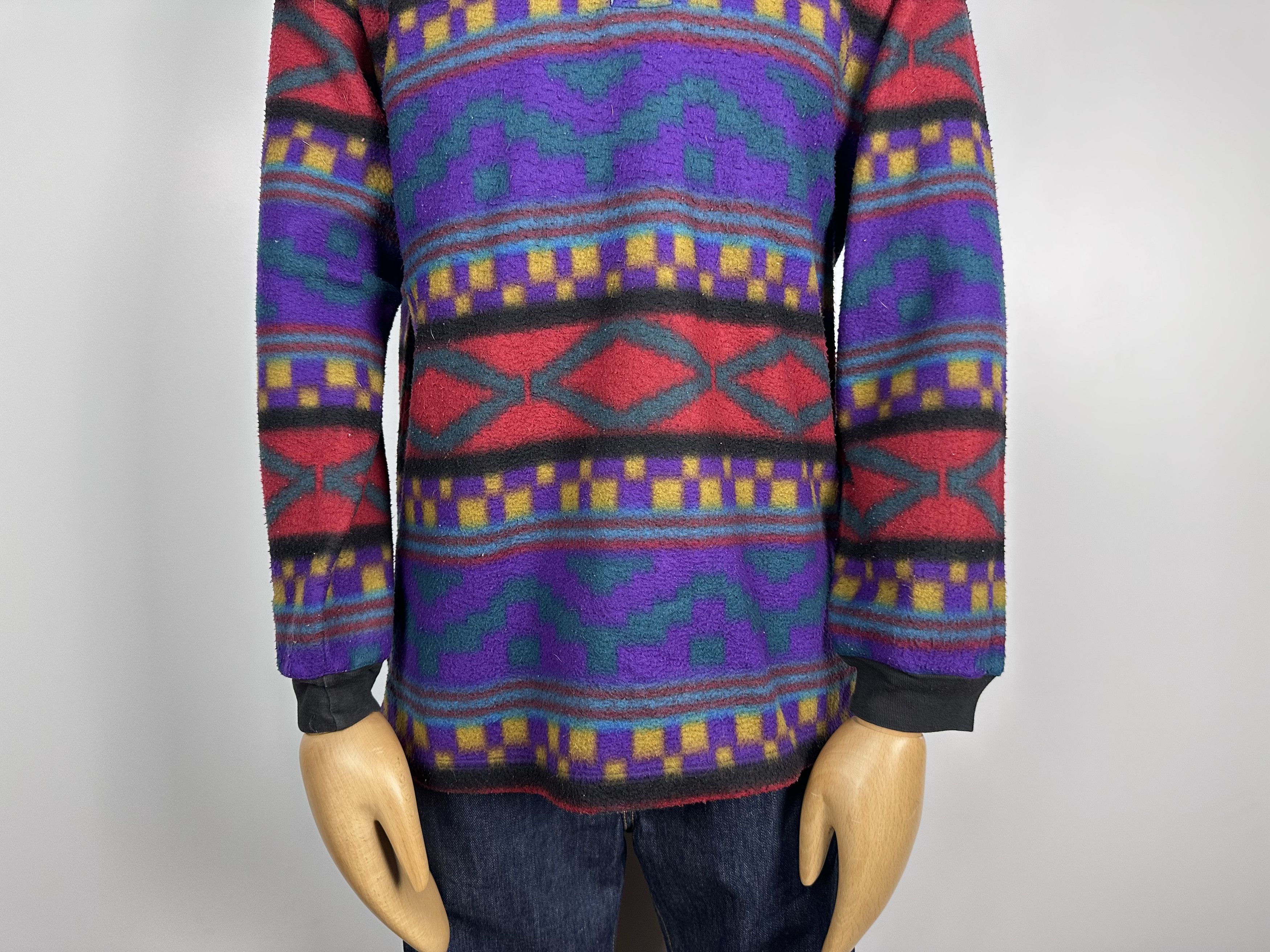 Vintage vintage Manners FLEECE sweater Shirt Button L rare retro 90s Size US L / EU 52-54 / 3 - 4 Thumbnail