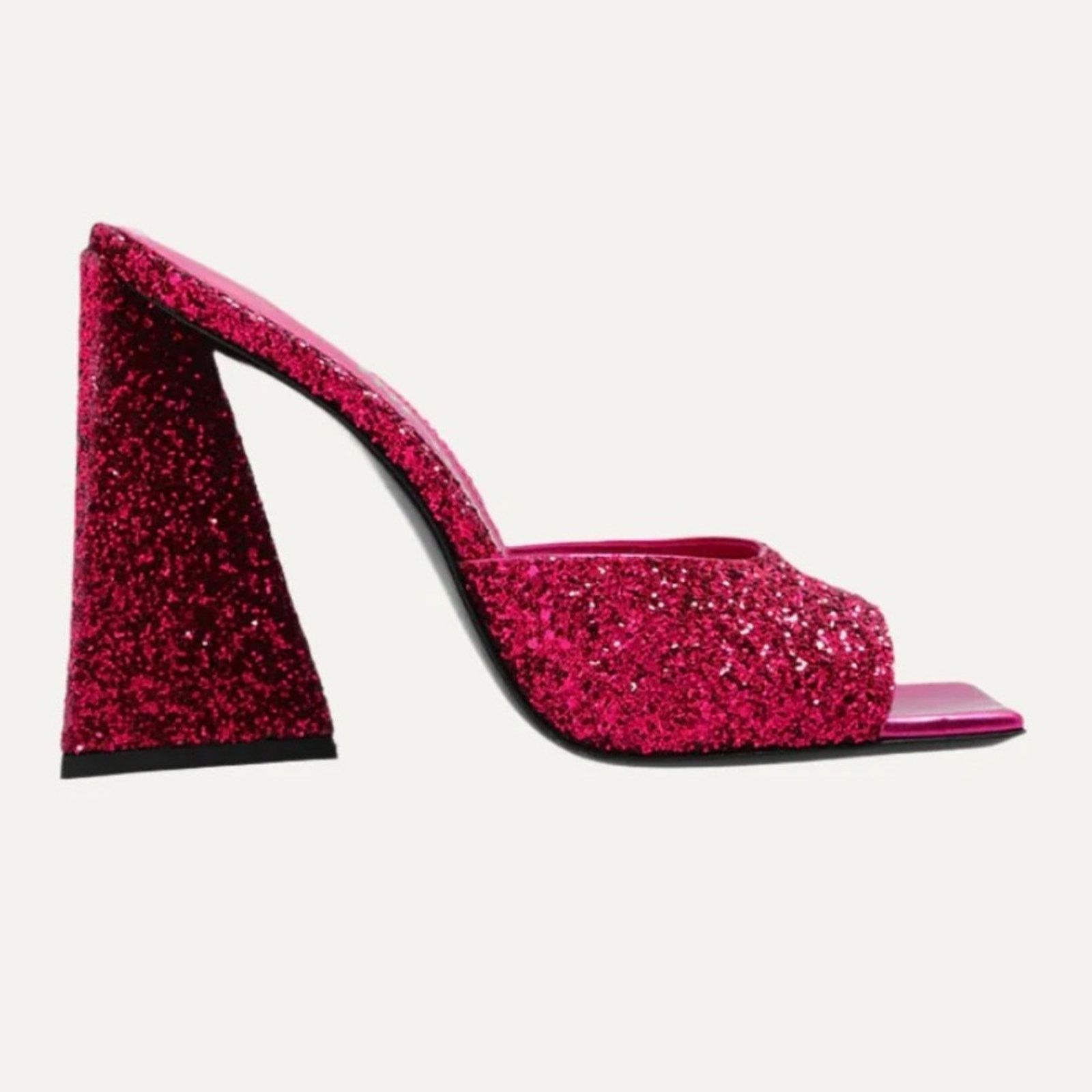 The Attico The Attico Pink Devon Glitter Mule Heels Sandals IT40 Size US 10 / IT 40 - 1 Thumbnail