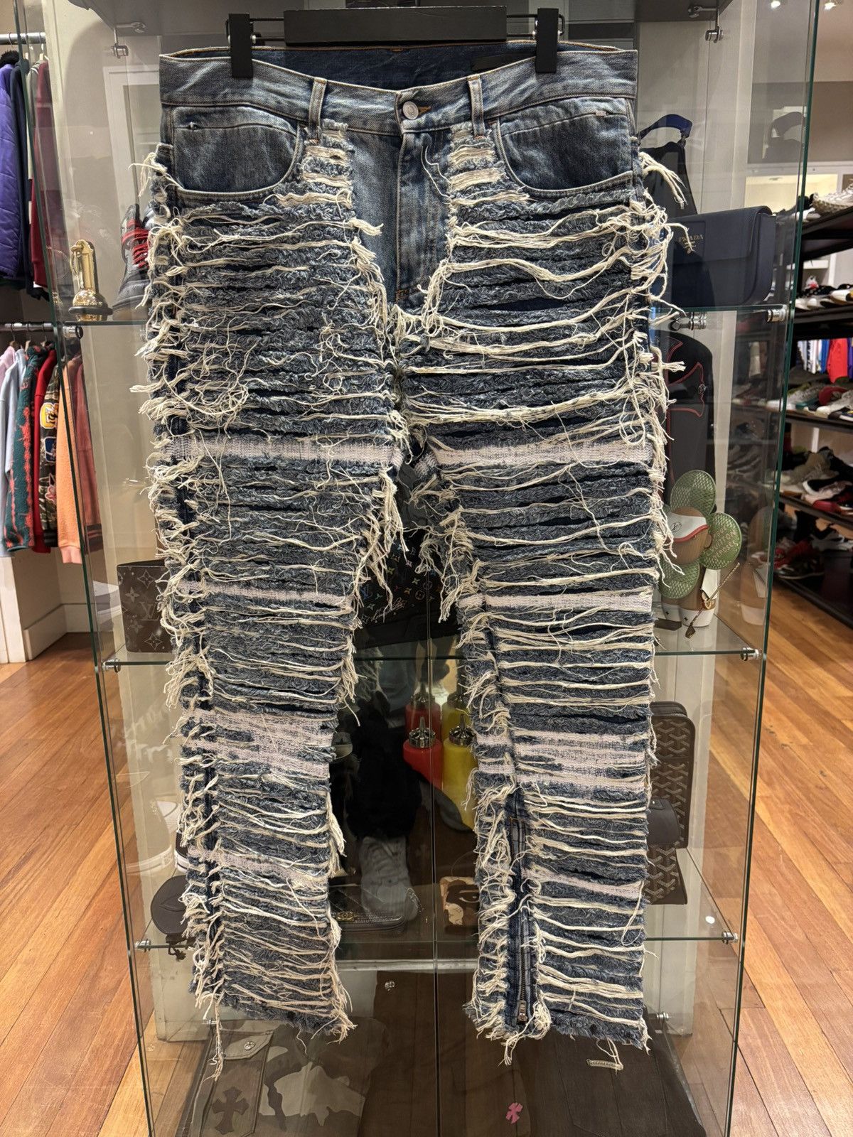 1017 ALYX 9SM 1017 Alyx 9sm BlackMeans Frayed Denim Jeans Size US 34 / EU 50 - 1 Thumbnail