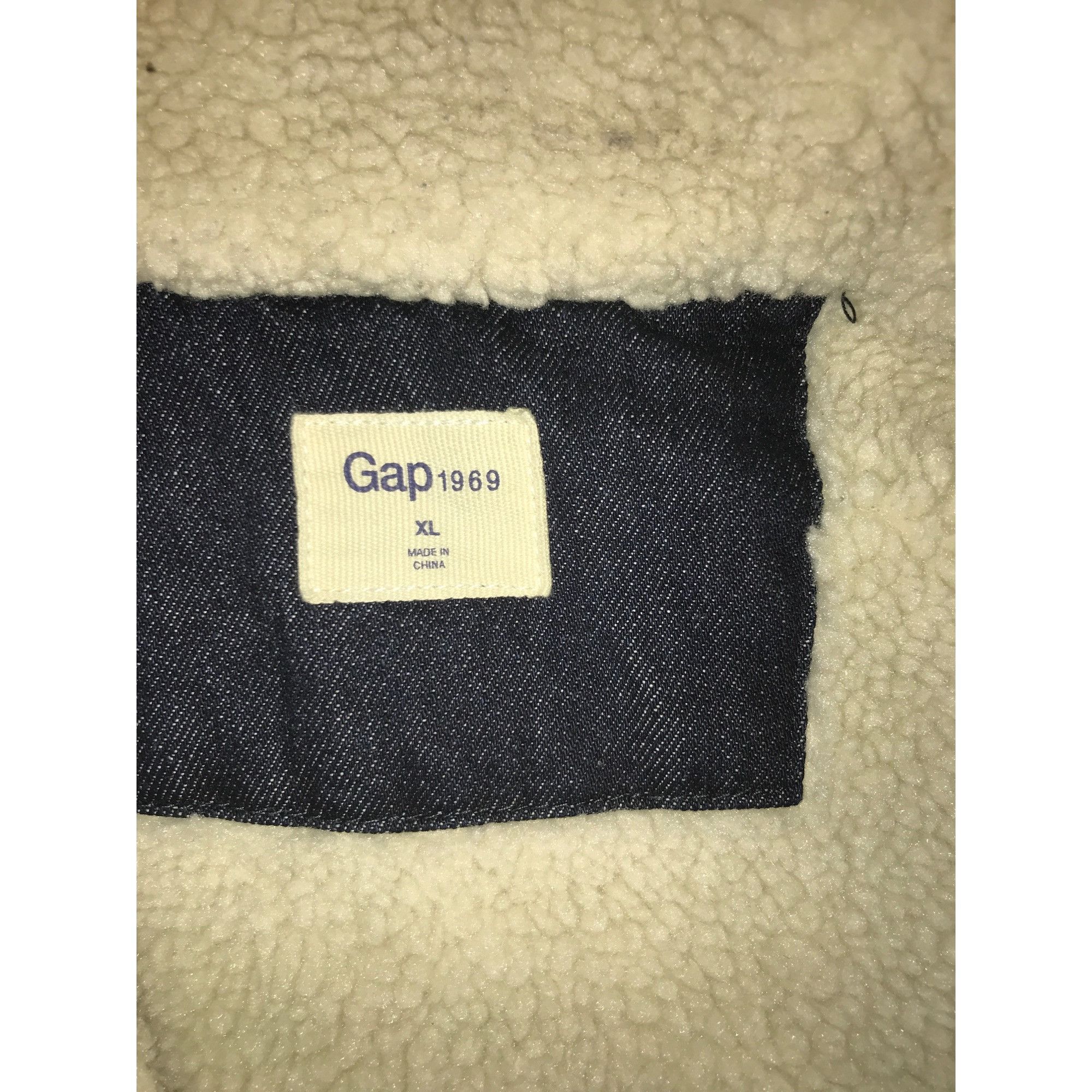Gap Gap1969 Men's Dark Blue Sherpa Lined Jean Truckers Jacket Size US XL / EU 56 / 4 - 3 Thumbnail
