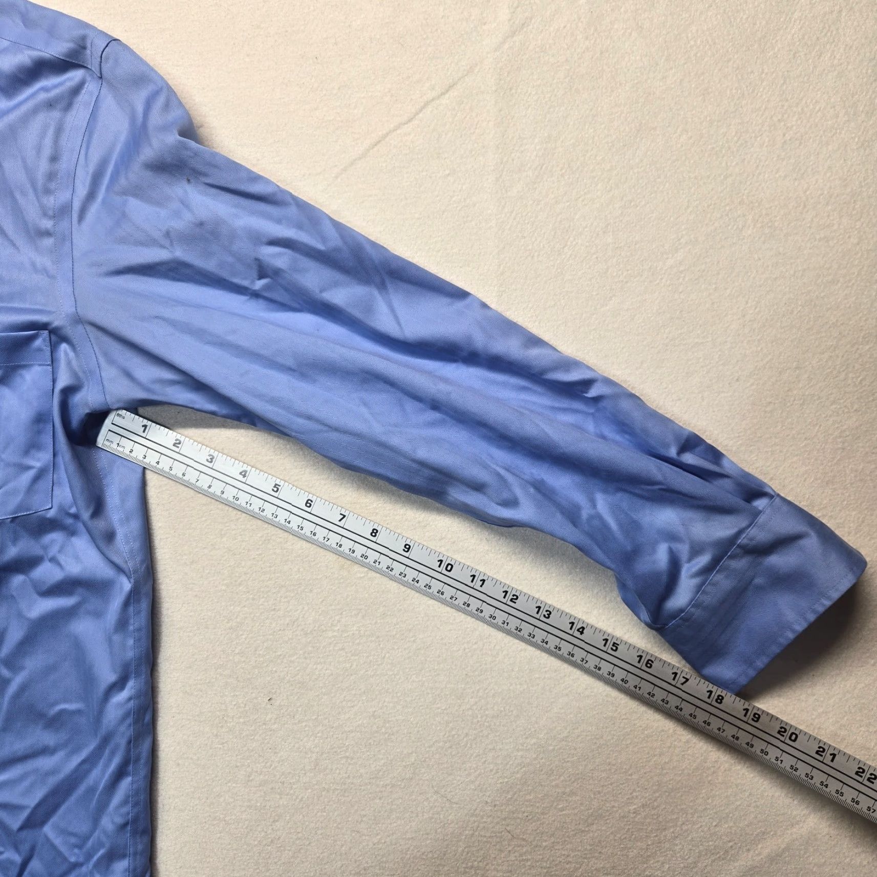 Joseph Abboud VINTAGE Joseph Abboud Men's Dress Shirt Long Sleeve 15 Blue Solid 100% Cotton Classic Fit Non-Iron Size 40R - 5 Thumbnail