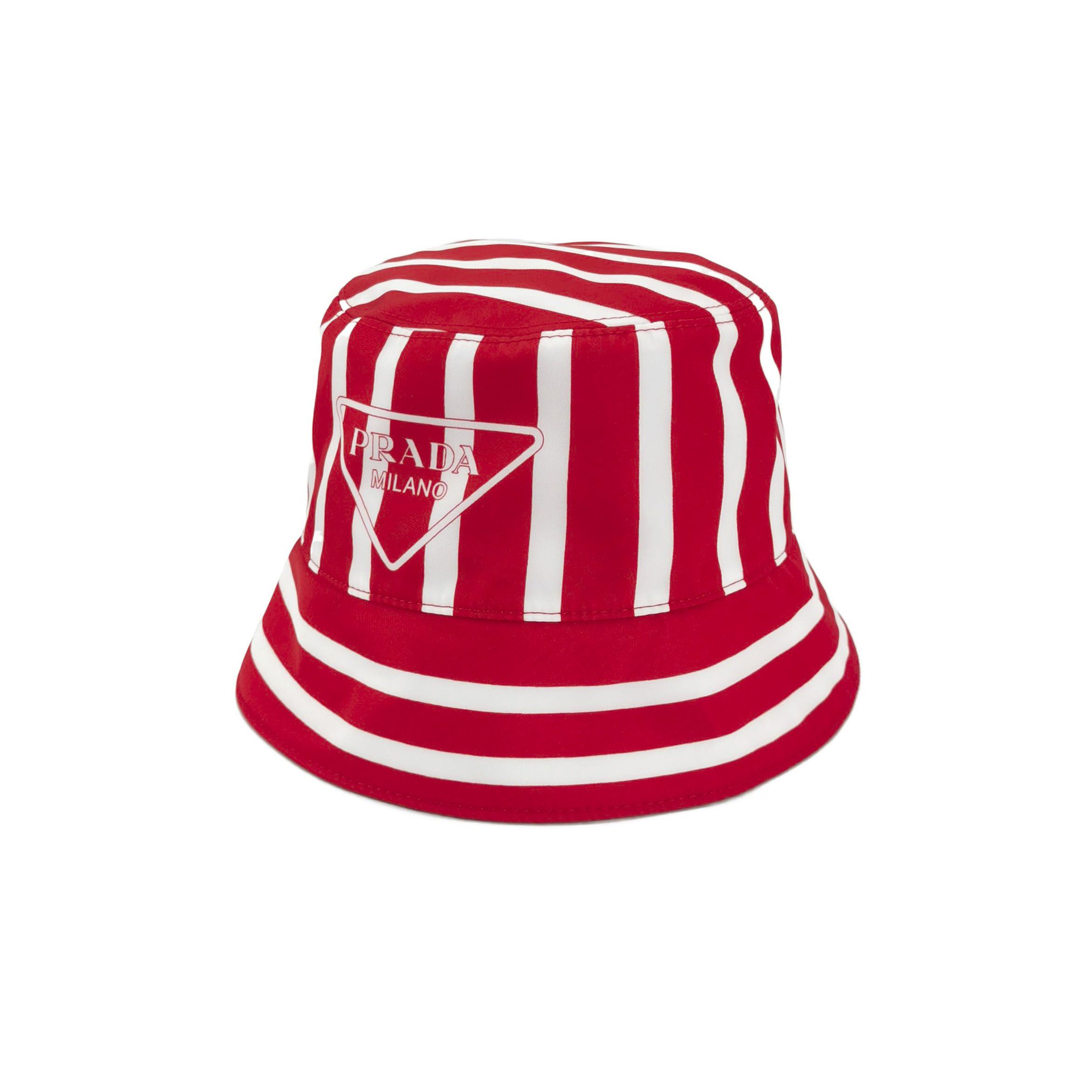 Prada Prada Striped Triangle Logo Bucket Hat Size S Size ONE SIZE - 1 Thumbnail