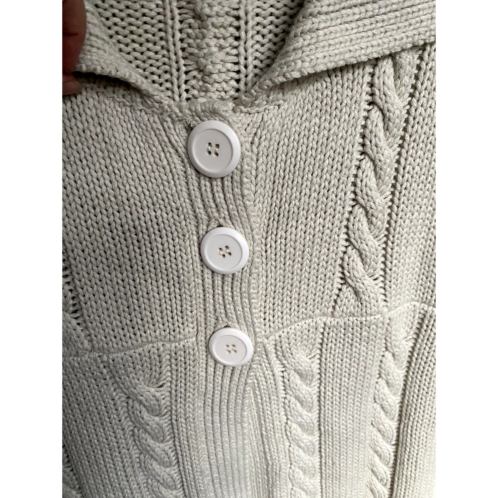 Other Pacific Heights Y2K Cream Cable Knit Babydoll Cardigan Med Size M / US 6-8 / IT 42-44 - 4 Thumbnail