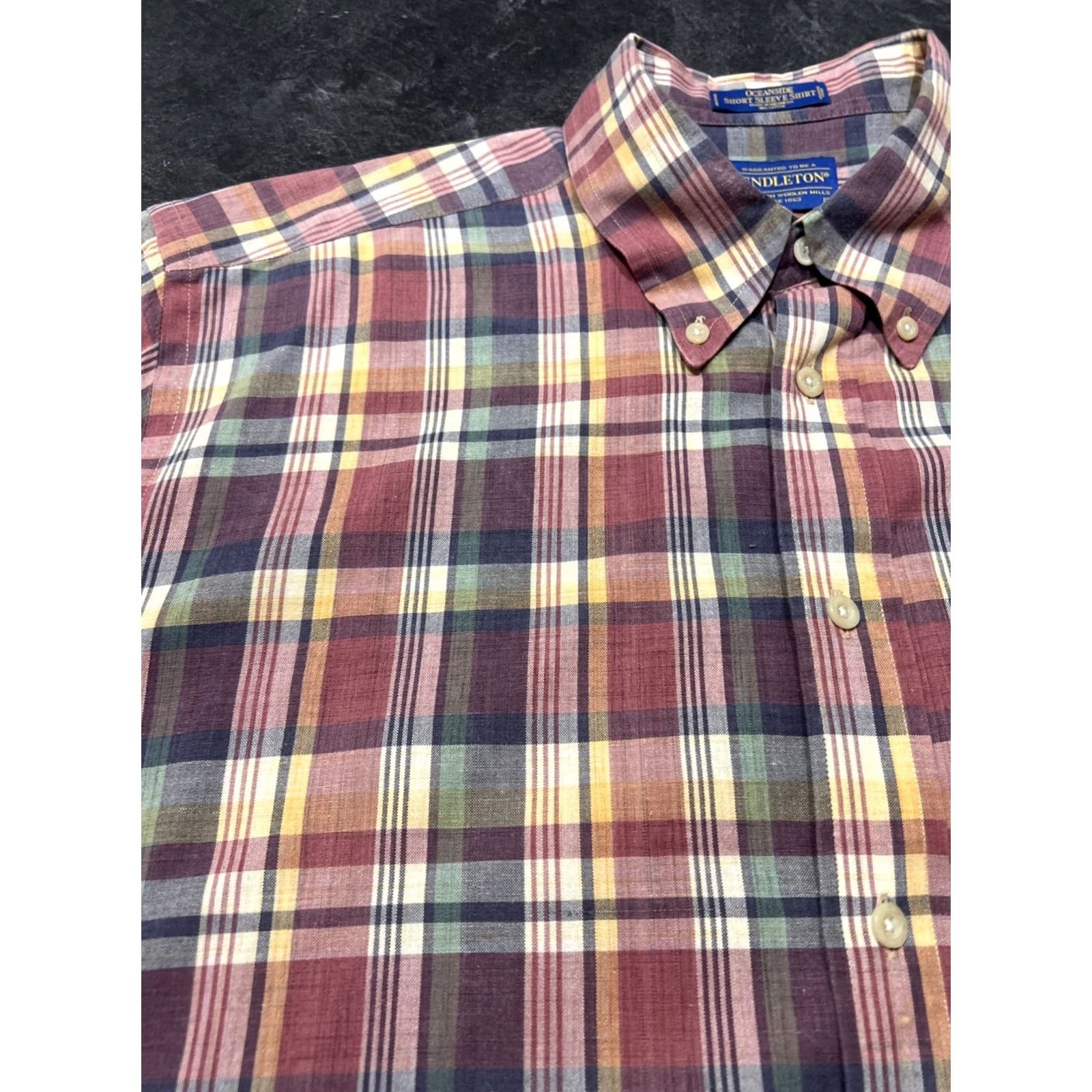 Pendleton Pendleton Shirt Short Sleeve Men XL Rust Green Plaid Button-Down Button-Up 100% Cotton Multicolor Size US XL / EU 56 / 4 - 4 Thumbnail