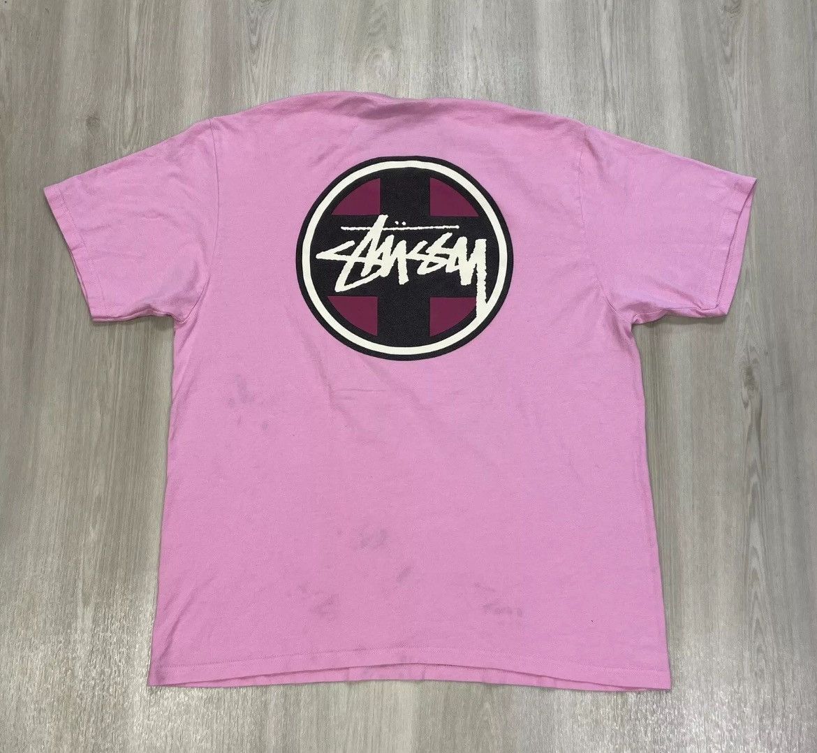 Stussy × Vintage Vintage Y2K Pink Big Logo Stussy Shirt Mens Large Size US L / EU 52-54 / 3 - 1 Thumbnail