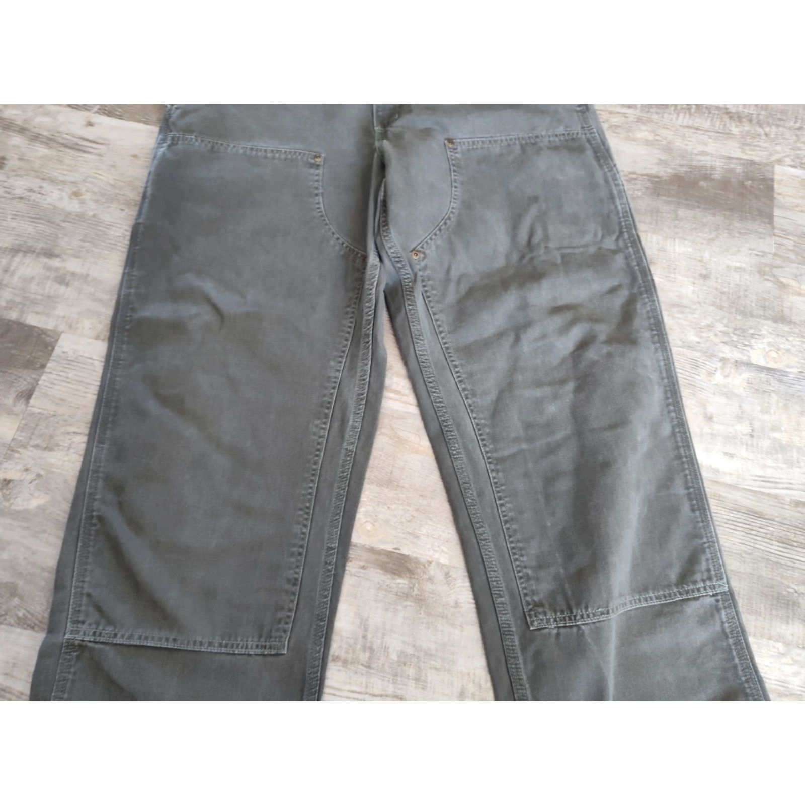 Carhartt VINTAGE Carhartt Men's Workwear Pants 38x34 Canvas Double Knee Cargo Relaxed Fit Green Size US 38 / EU 54 - 5 Thumbnail