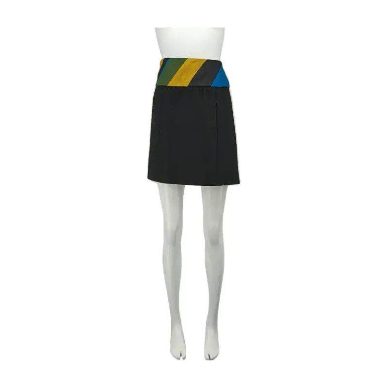 Louis Vuitton Louis Vuitton Black Cashmere Mini Skirt 0089 Size 23" - 1 Thumbnail