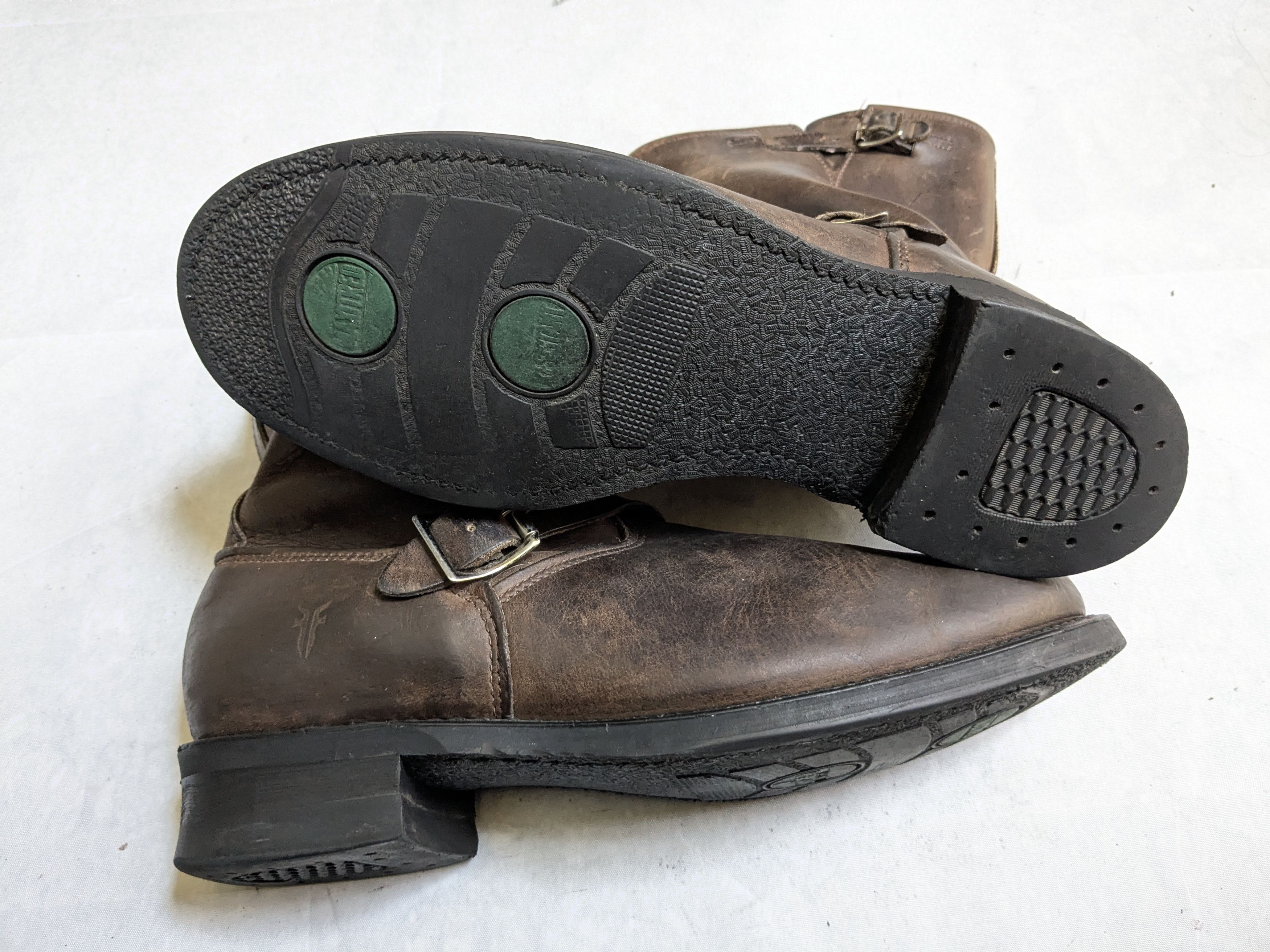 Frye Frye Engineer Boots Brown 12 M Leather Buckle Strap USA Size US 12 / EU 45 - 15 Thumbnail
