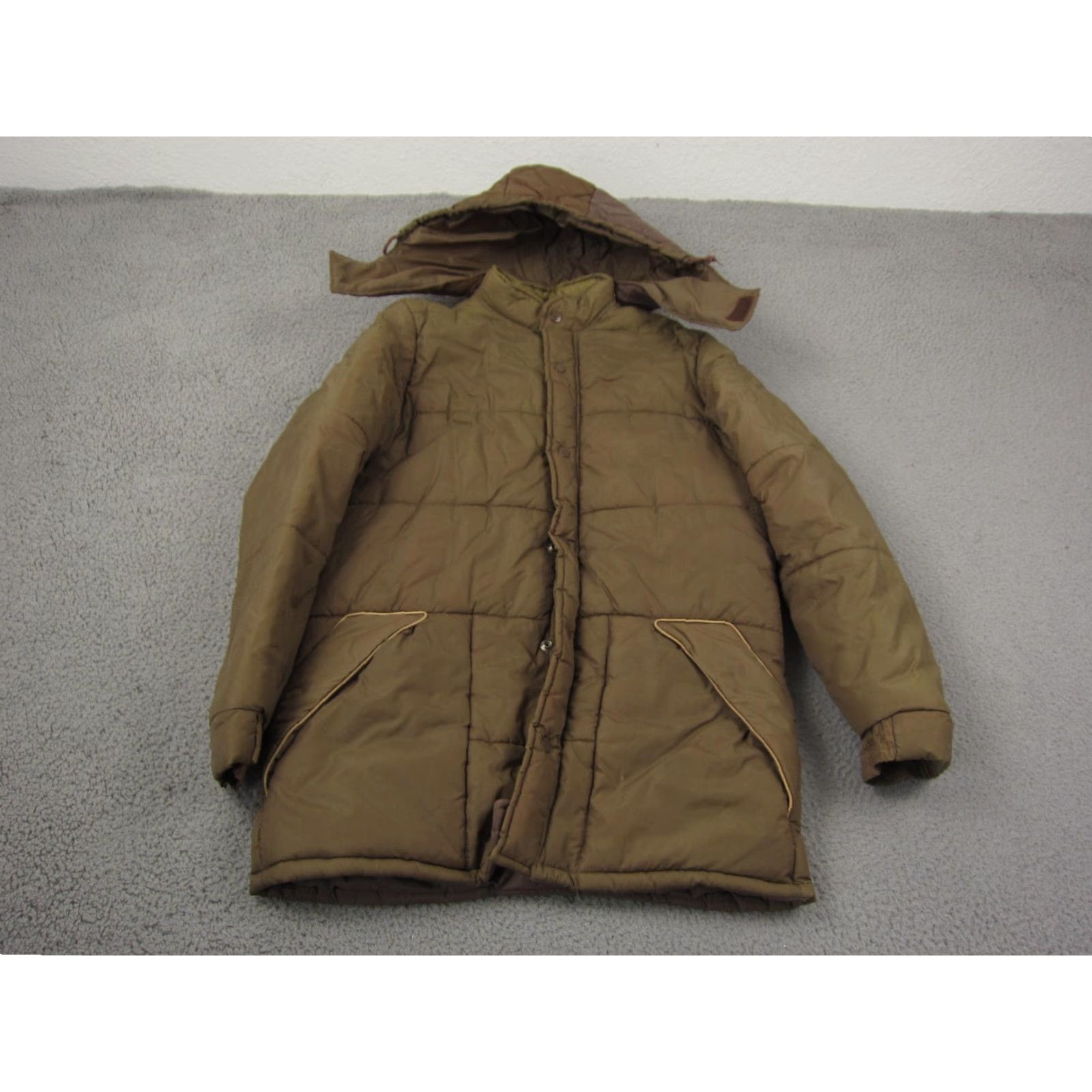 Vintage VINTAGE Pioneer Jacket Womens XL Brown 60s 70s Puffer Quilted Hooded Regular Long Sleeve Zip Coat Size XL / US 12-14 / IT 48-50 - 2 Thumbnail