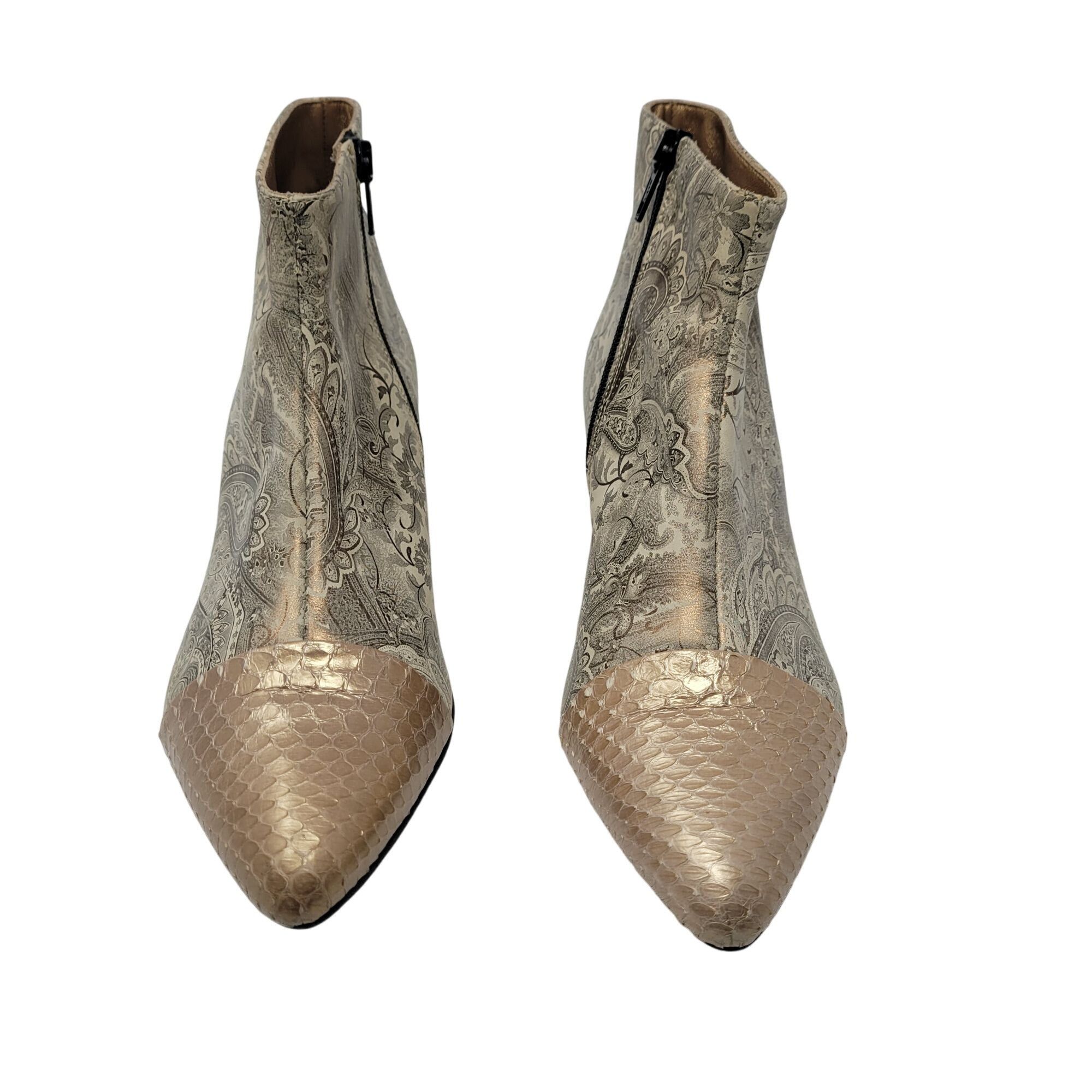Other J David Moresco Leather Italian Ankle Booties Sz 39 Metallic Size US 9 / IT 39 - 5 Thumbnail