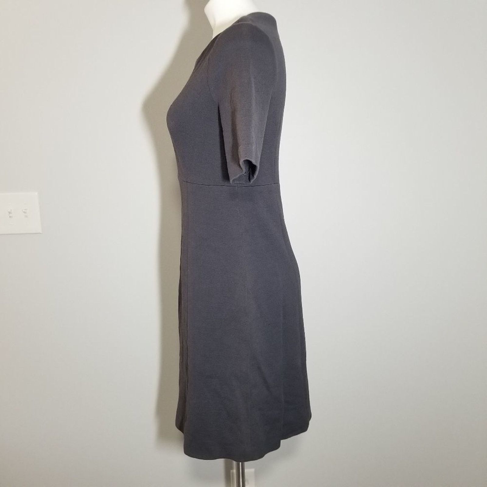 Other Peserico A-Line Gray Dress Solid Career Dress Size L / US 10 / IT 46 - 2 Thumbnail
