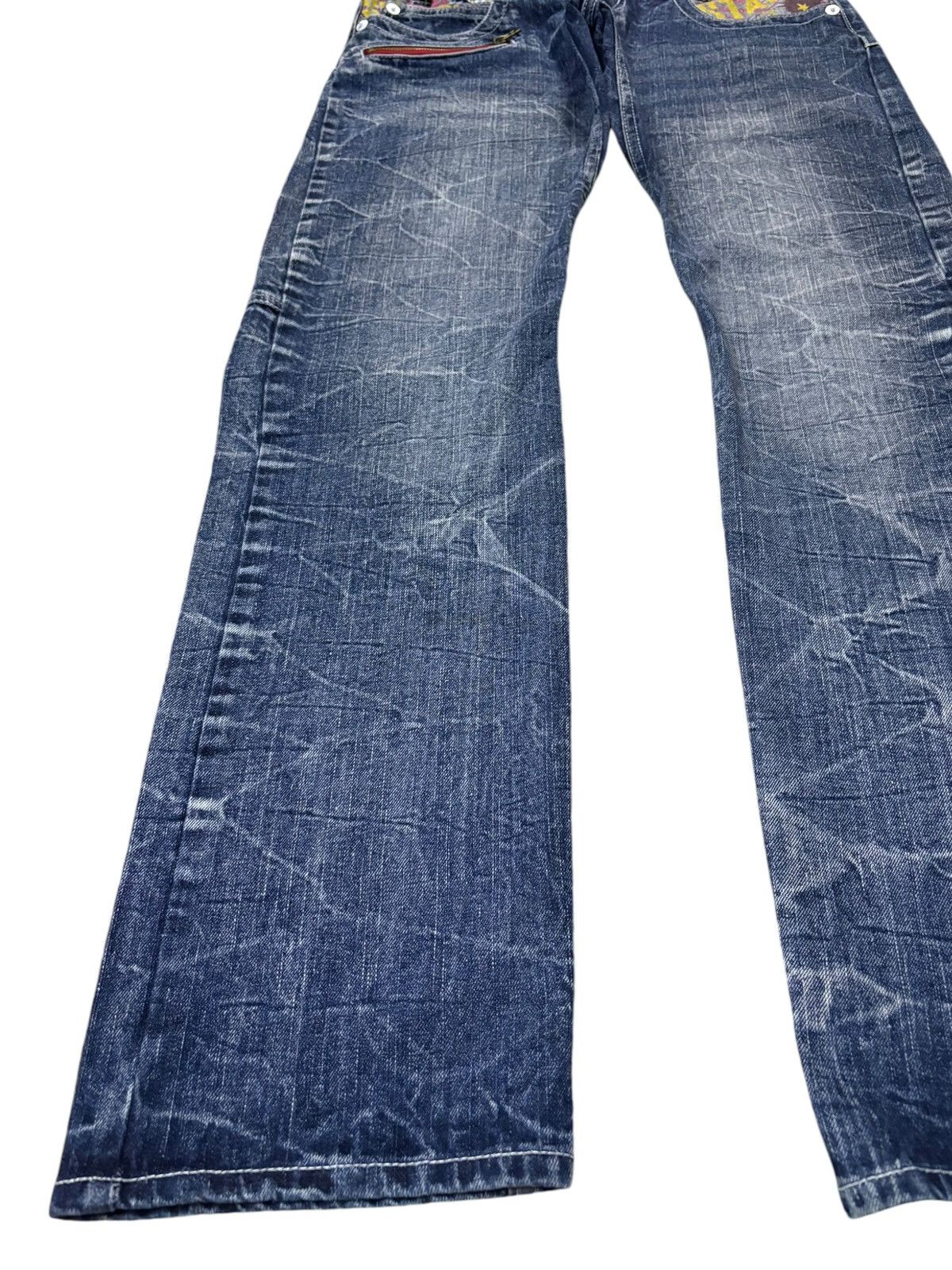 Japanese Brand Vintage Japanese Double Focus Double Waist Printed Jeans Size US 30 / EU 46 - 6 Thumbnail