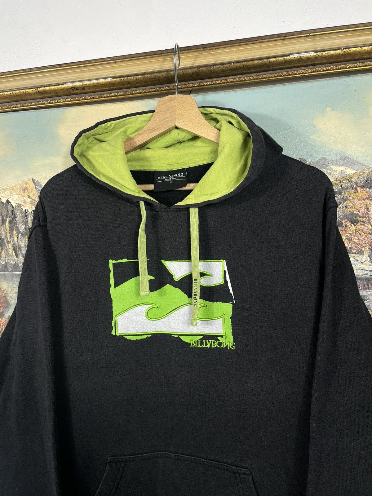 Billabong × Vintage Billabong Washed Black Retro 00s Loose Baggy Oversize Hoodie Size US M / EU 48-50 / 2 - 4 Thumbnail