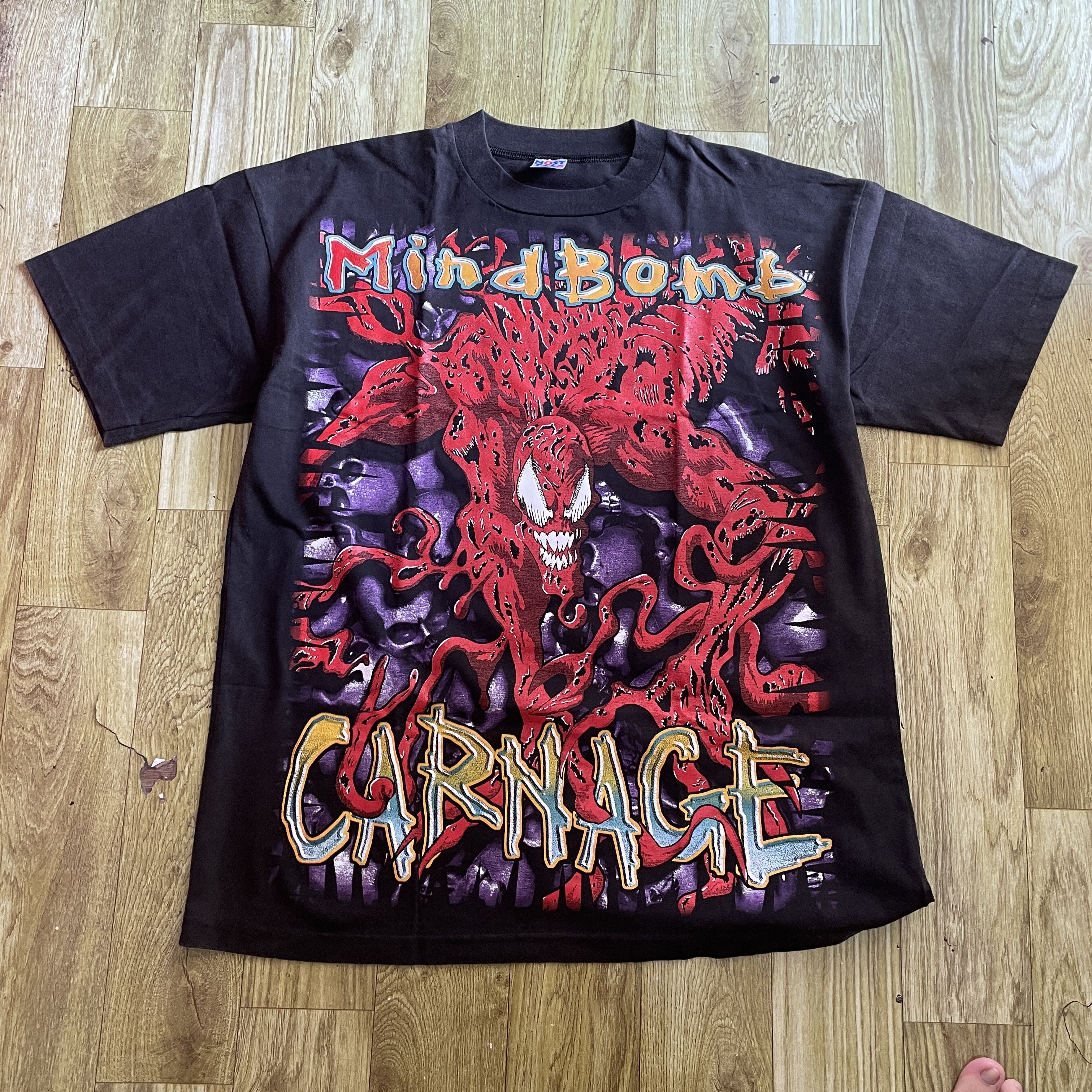 image of Carnage Venom Spiderman Marvel Comics T Shirt XL in Black, Men's