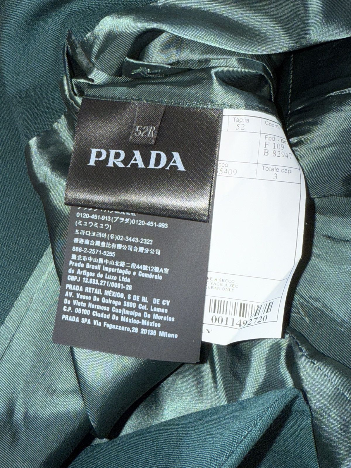 Prada $3,000 GREEN “Golfer” Mohair/Wool Blazer Size 52R - 7 Thumbnail