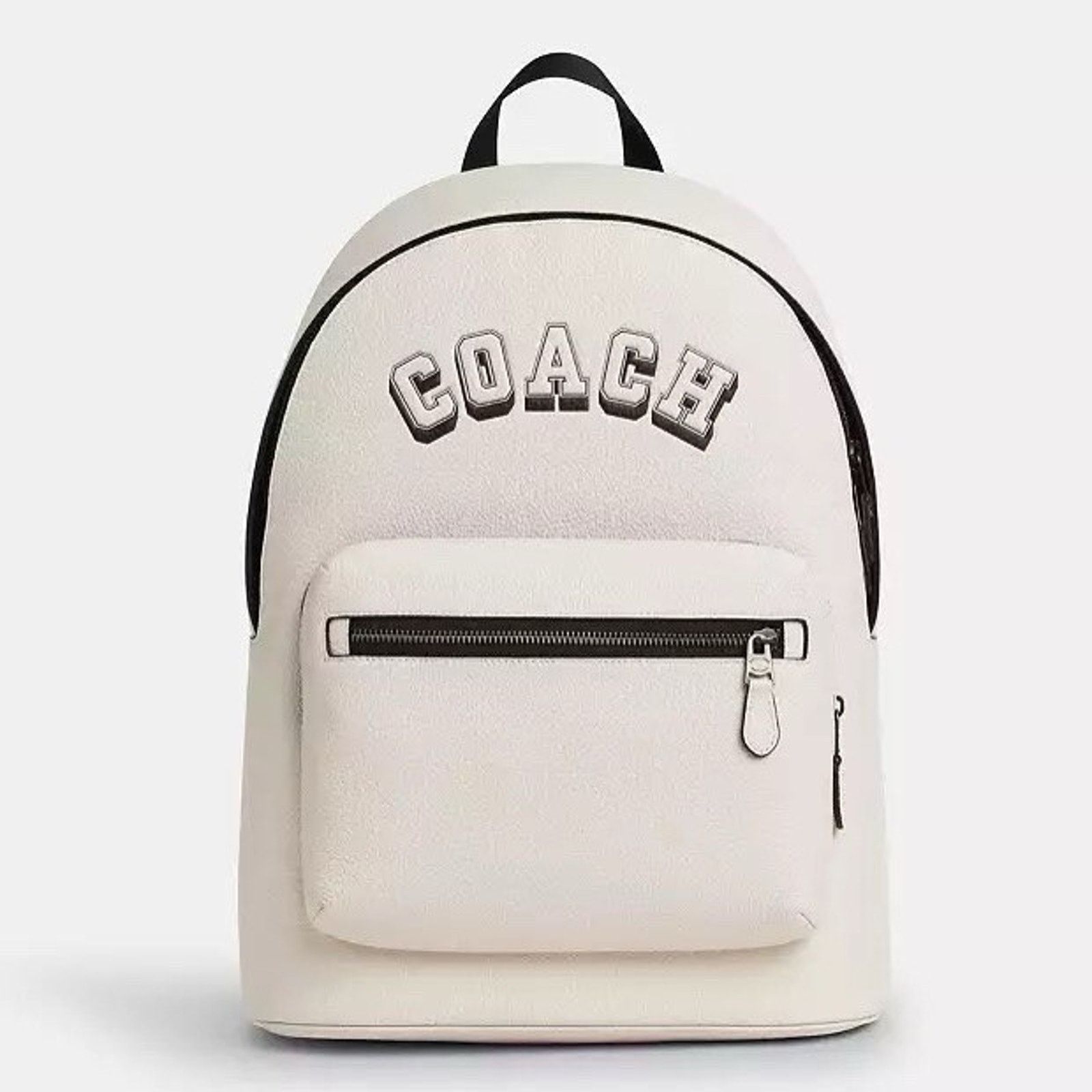 Coach NWT Coach West Backpack Varsity Motif CAK14 Chalk/Black Size ONE SIZE - 5 Thumbnail