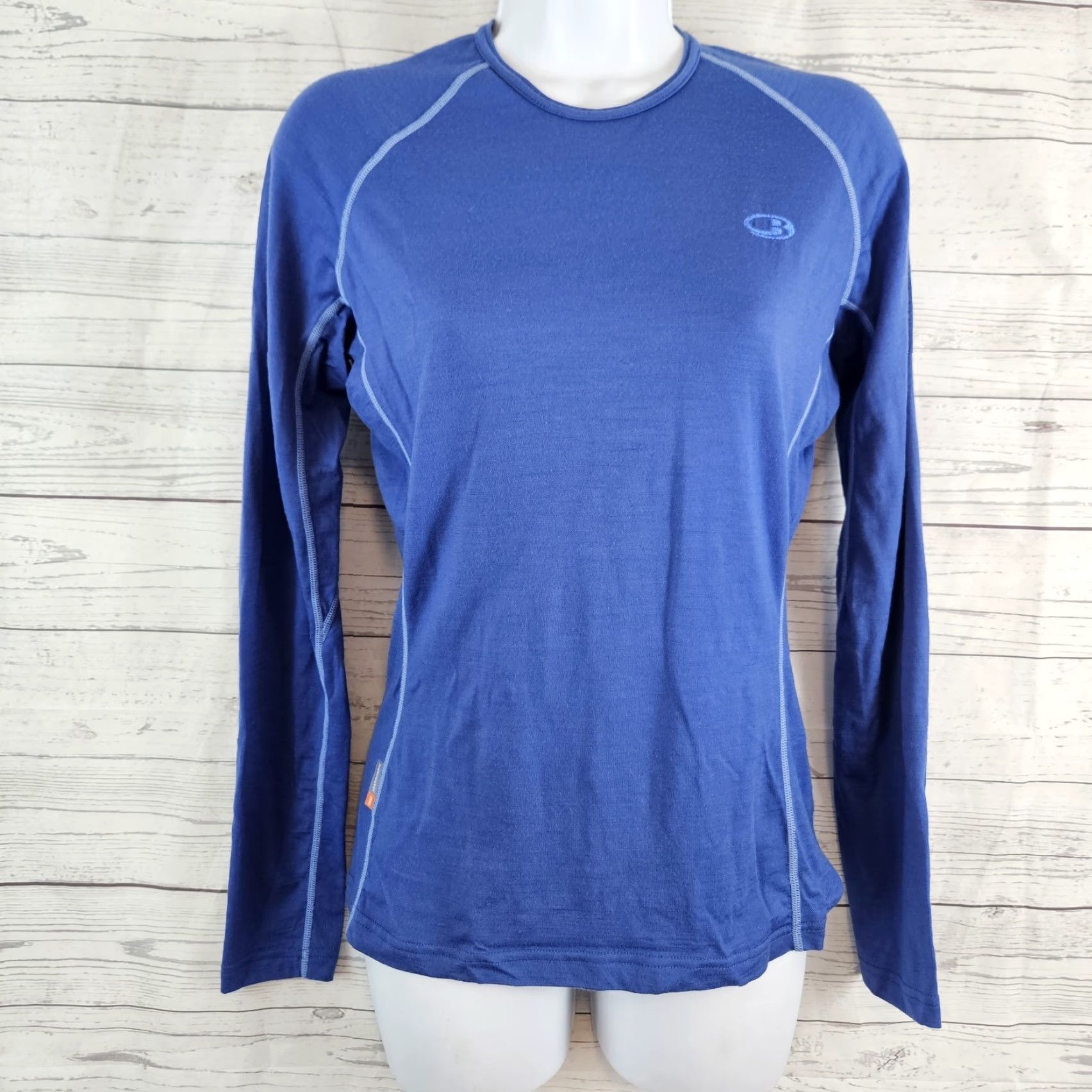 Icebreaker Icebreaker Womens Bodyfit 200 Top Shirt Medium Blue Merino Wool Long Sleeve Crew Neck Pullover Activewear 200 Top M Blue Womens Size M / US 6-8 / IT 42-44 - 2 Thumbnail