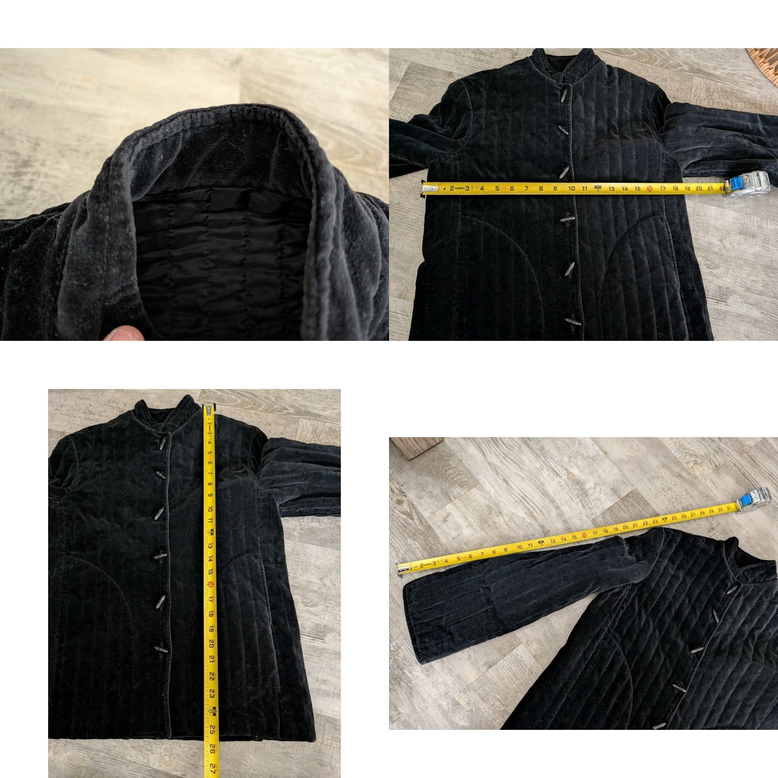 Velvet VINTAGE F.A. Chatta Women's Velvet Toggle Jacket Mid-Length 10 Black Party/Cocktail, Formal, Casual Womens Size L / US 10 / IT 46 - 8 Thumbnail