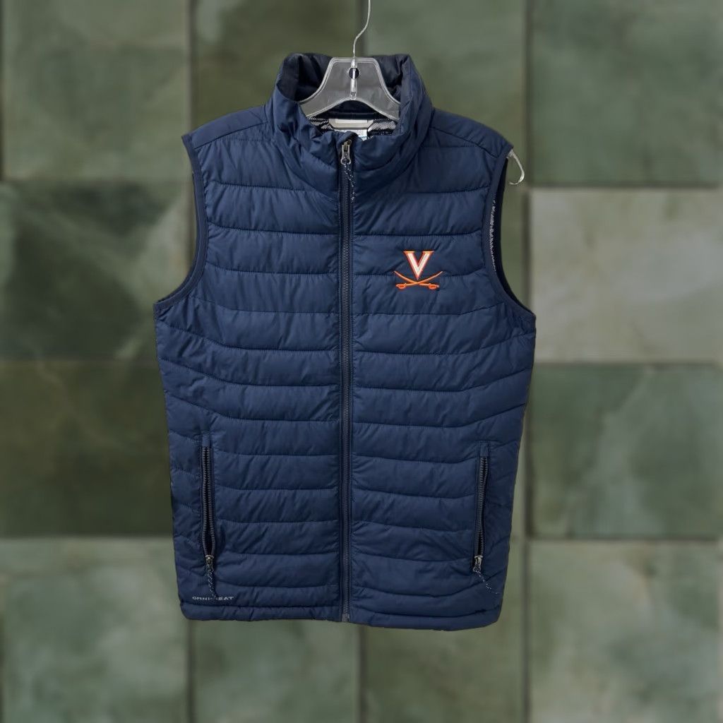 Vintage Columbia Vest Mens S Navy Blue UVA Cavaliers Omni-Heat Full Zip Quilted Embroidered Logo Puffer Jacket Style College Size US S / EU 44-46 / 1 - 1 Thumbnail