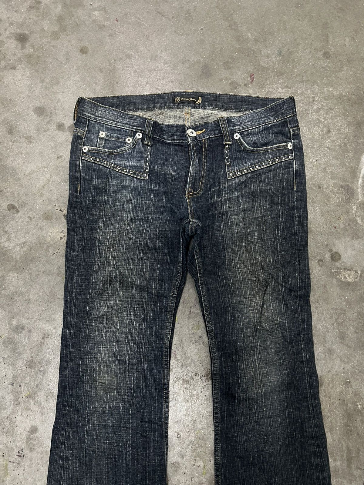 Designer × Japanese Brand FLARED🔥ORIRIN JEANS STUDED DENIM PANT Size US 32 / EU 48 - 2 Thumbnail