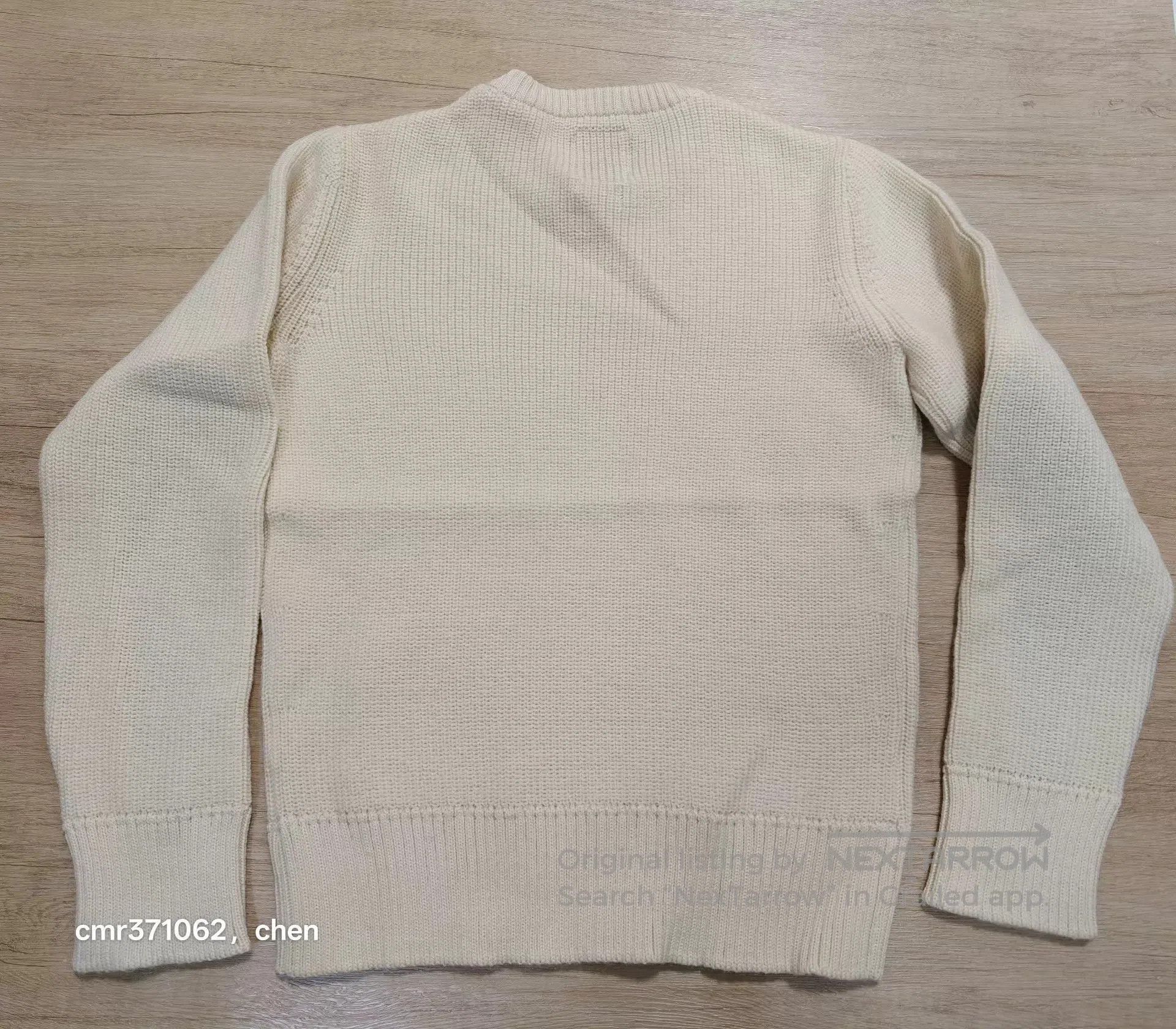 Visvim White Crewneck Sweater with Plaid Elbow Patches Size S. Size US S / EU 44-46 / 1 - 5 Thumbnail