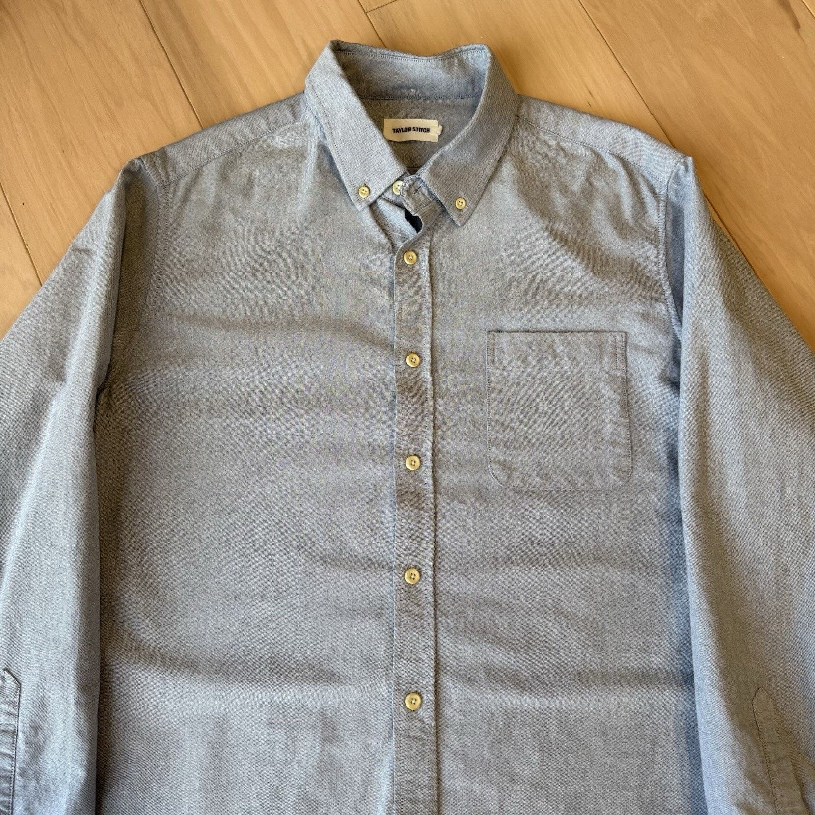 Taylor Stitch Taylor Stitch The Jack Shirt 46 Gray Solid Cotton Oxford Size US XL / EU 56 / 4 - 4 Thumbnail