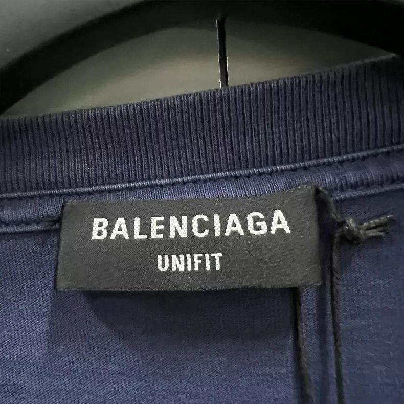 Balenciaga Balenciaga Dark Blue Letter Print Short Sleeve Size US M / EU 48-50 / 2 - 3 Thumbnail