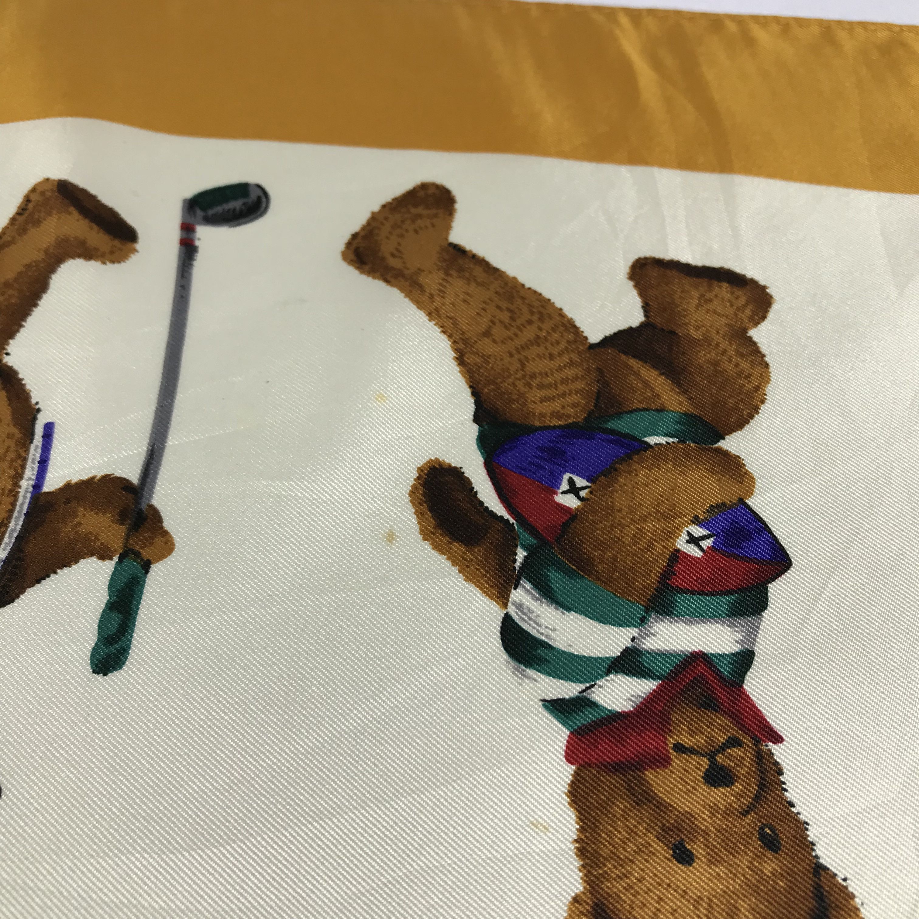 Japanese Brand Laura Bis Ski Teddy Bears Silk Scarf M206 Size ONE SIZE - 7 Thumbnail