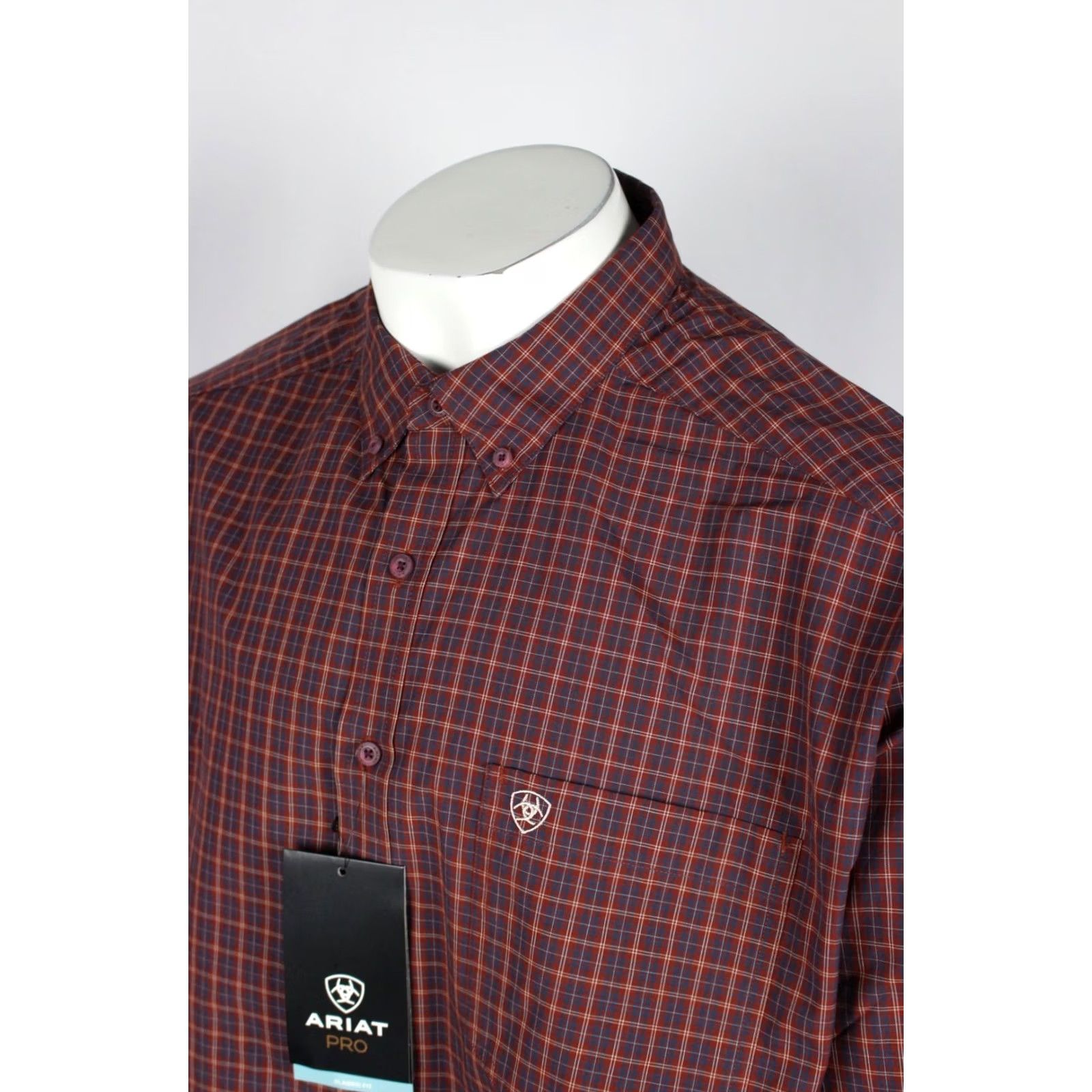 Ariat VINTAGE Ariat Pro Pavel Long Sleeve Button Shirt XXL Burgundy 10053871 Size US XXL / EU 58 / 5 - 4 Thumbnail
